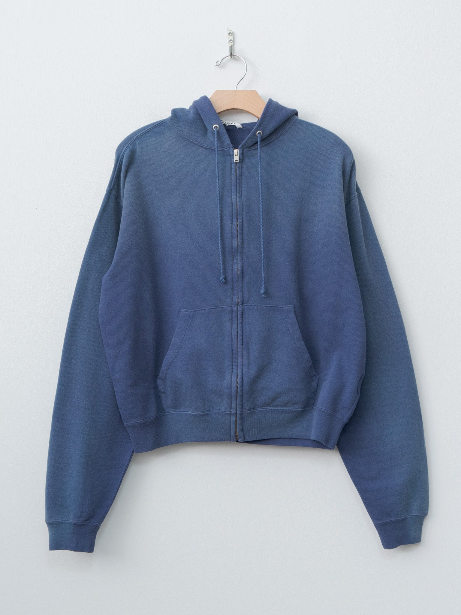 Product Dyed Pima Light Sweat Zip Parka - Light Navy