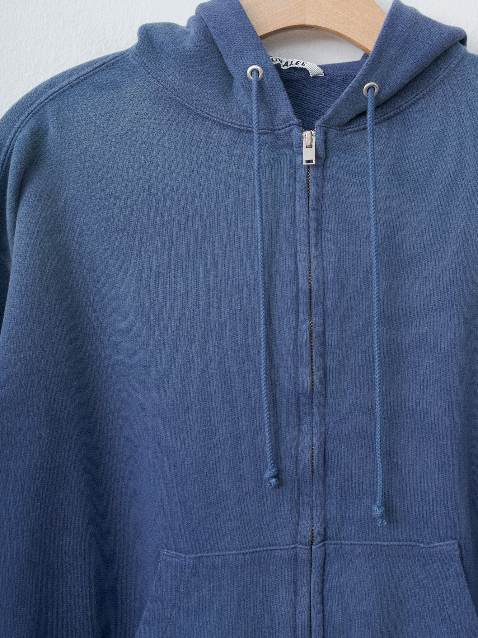 Product Dyed Pima Light Sweat Zip Parka - Light Navy