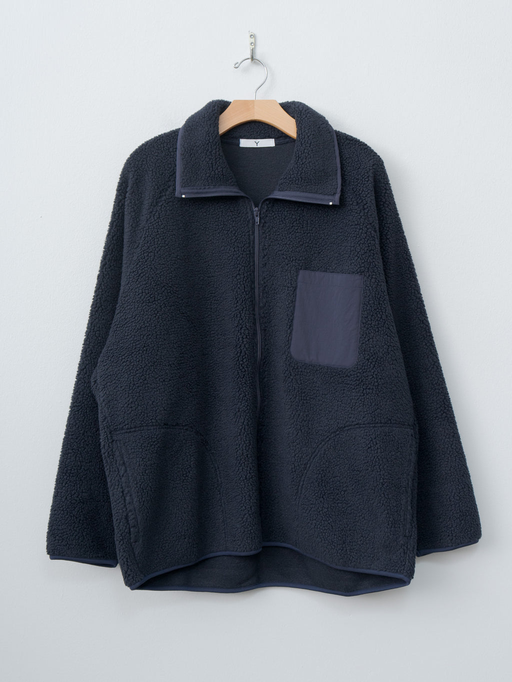 Recycled Polyester Boa Blouson - Navy