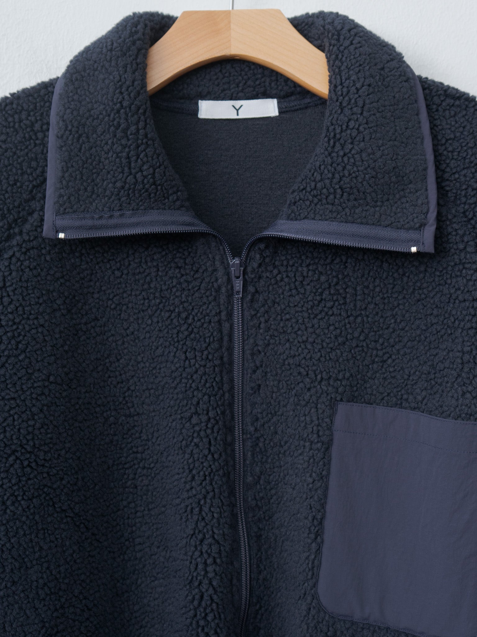 Recycled Polyester Boa Blouson - Navy
