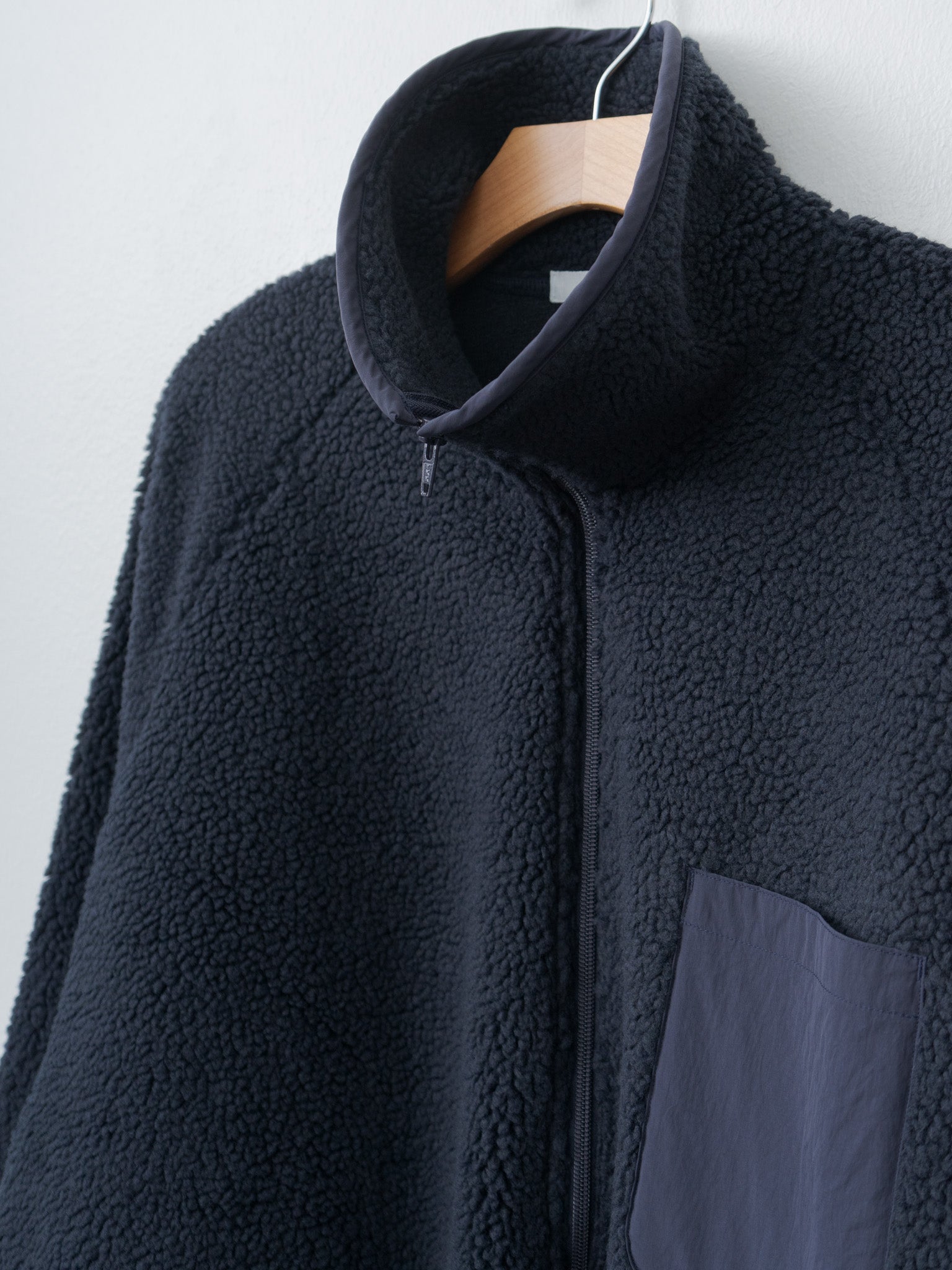Recycled Polyester Boa Blouson - Navy
