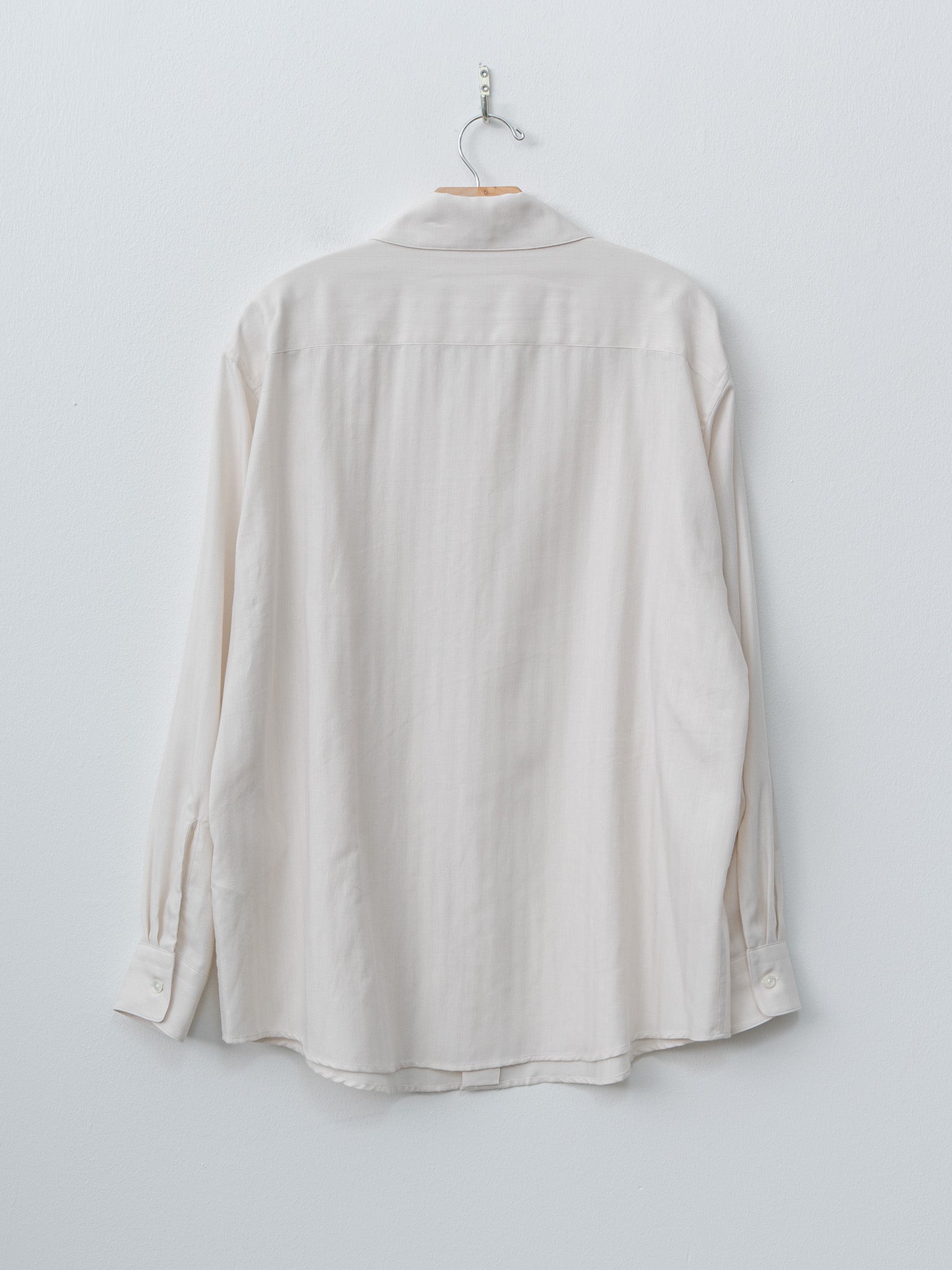 Cotton Cashmere Herringbone Shirt - Ivory White