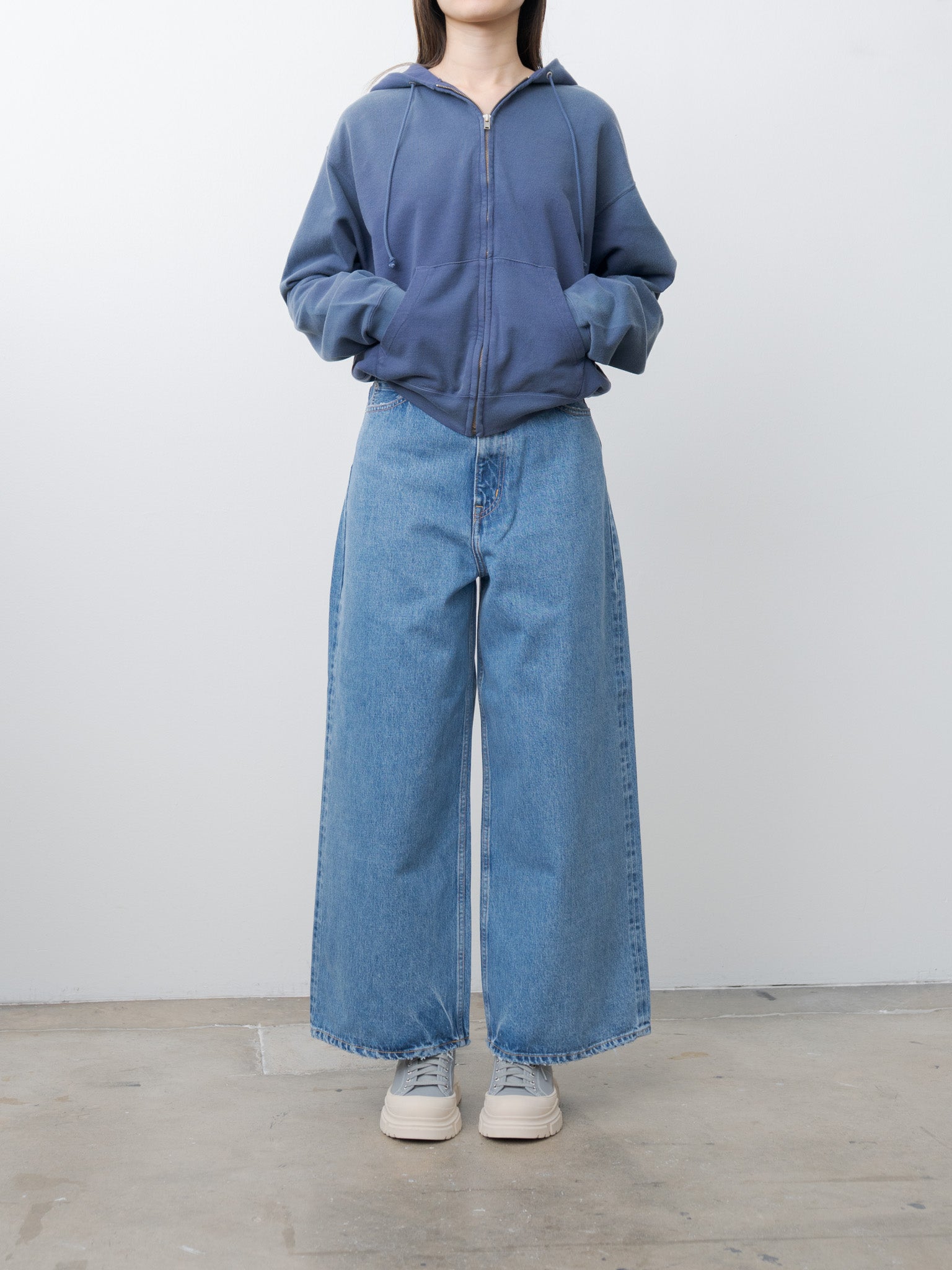 13.5oz High Waist Wide Denim - Indigo