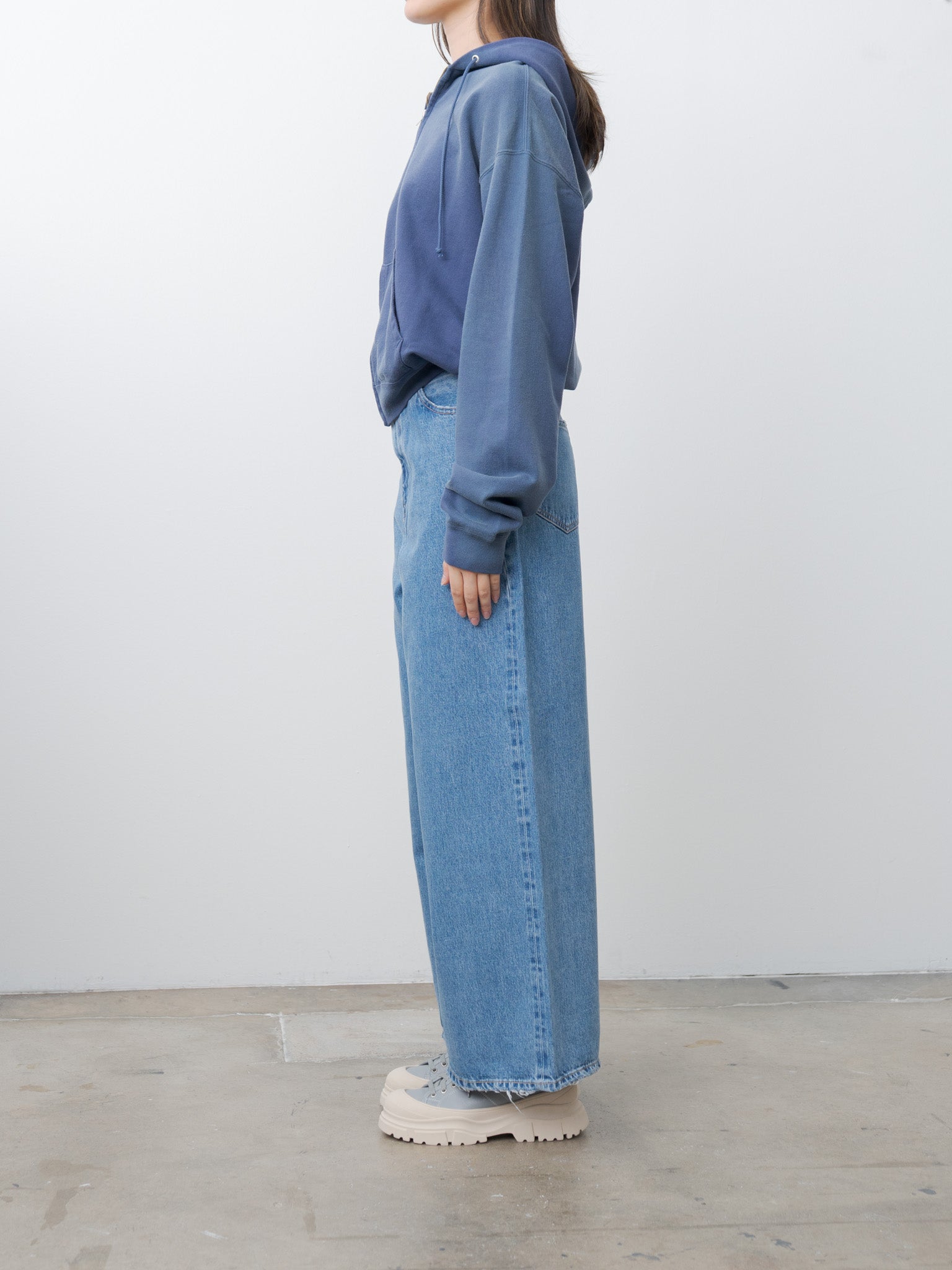 13.5oz High Waist Wide Denim - Indigo