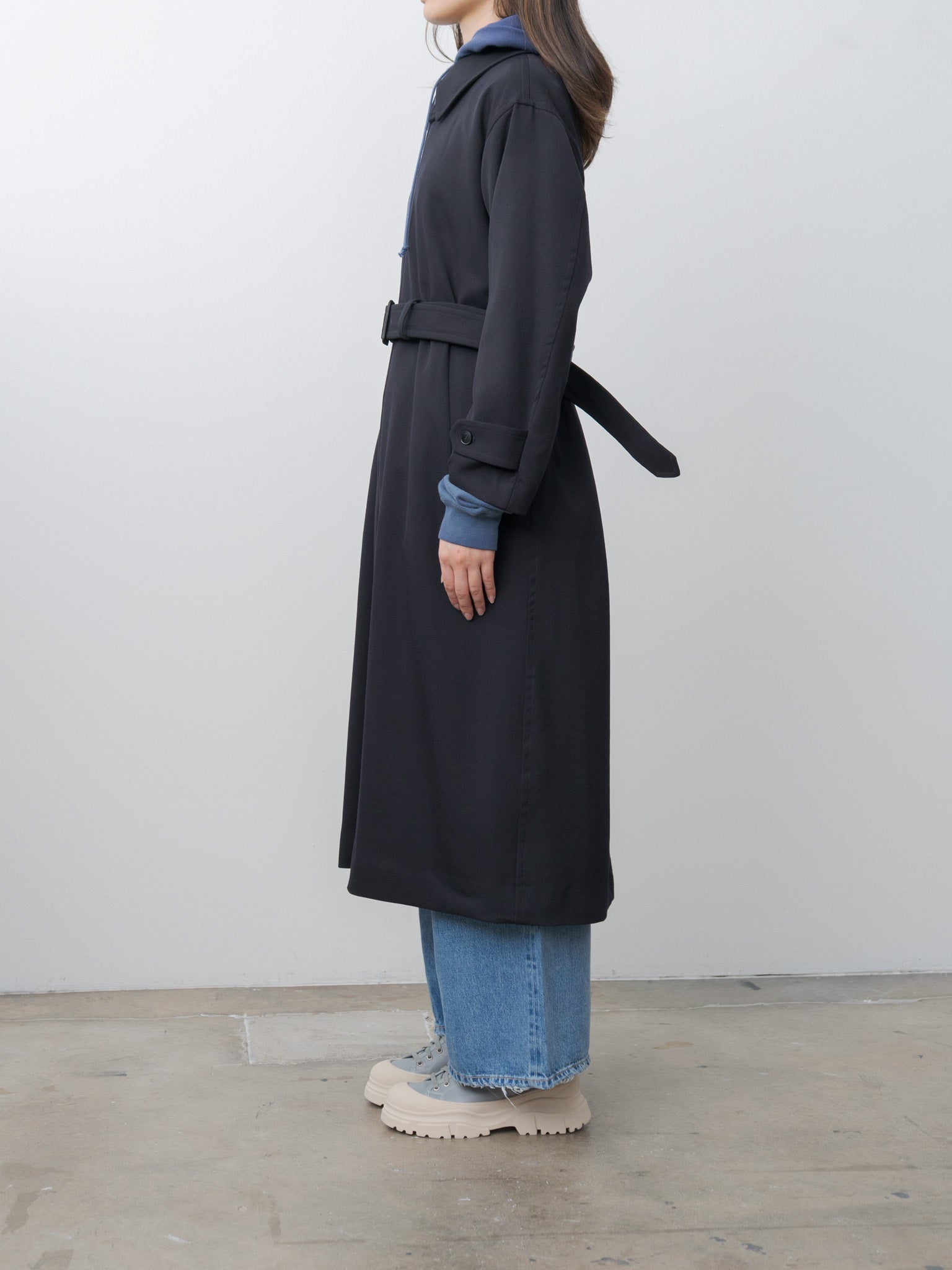 Wool Gaba Zip Coat - Navy