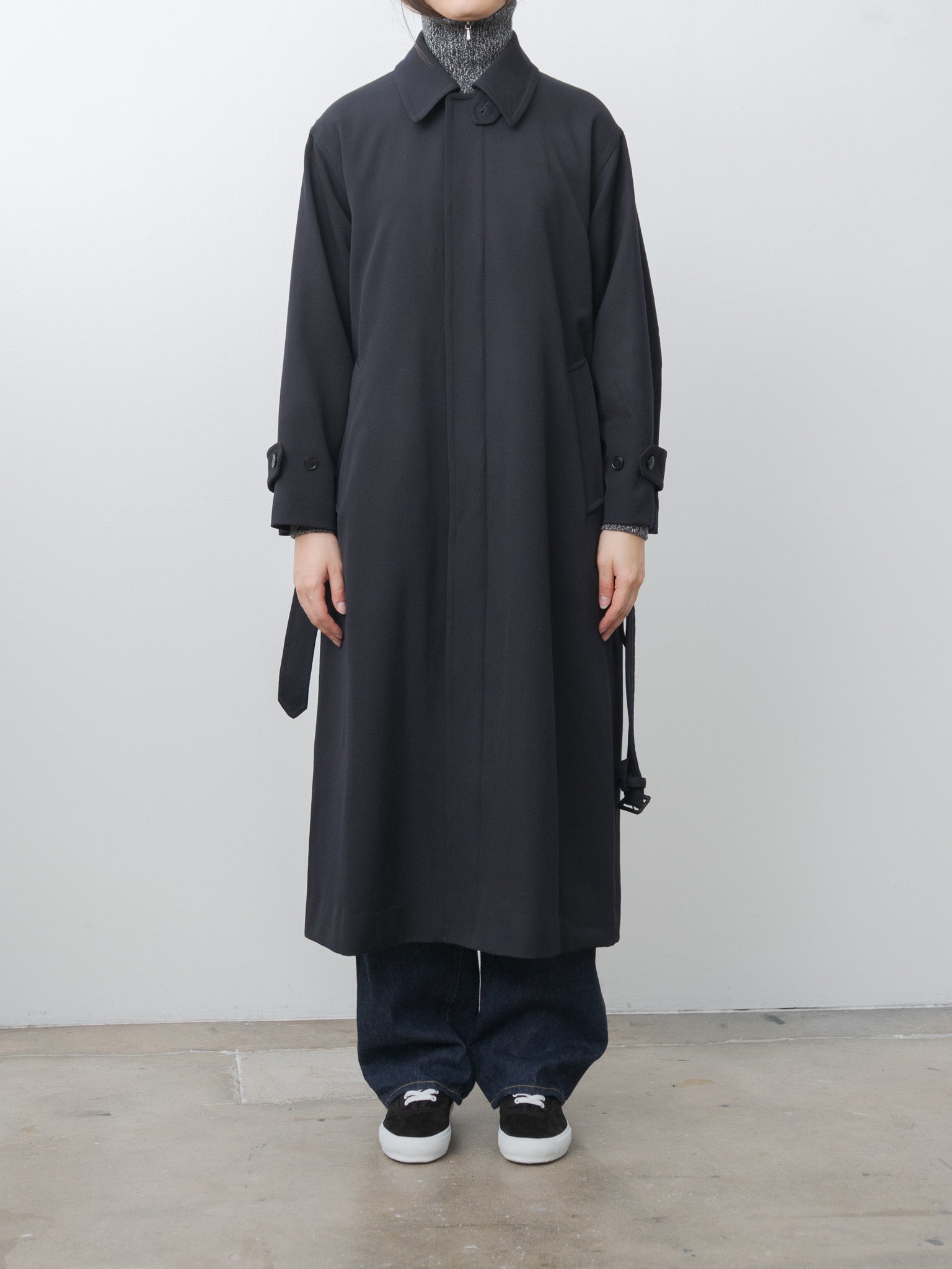 Wool Gaba Zip Coat - Navy