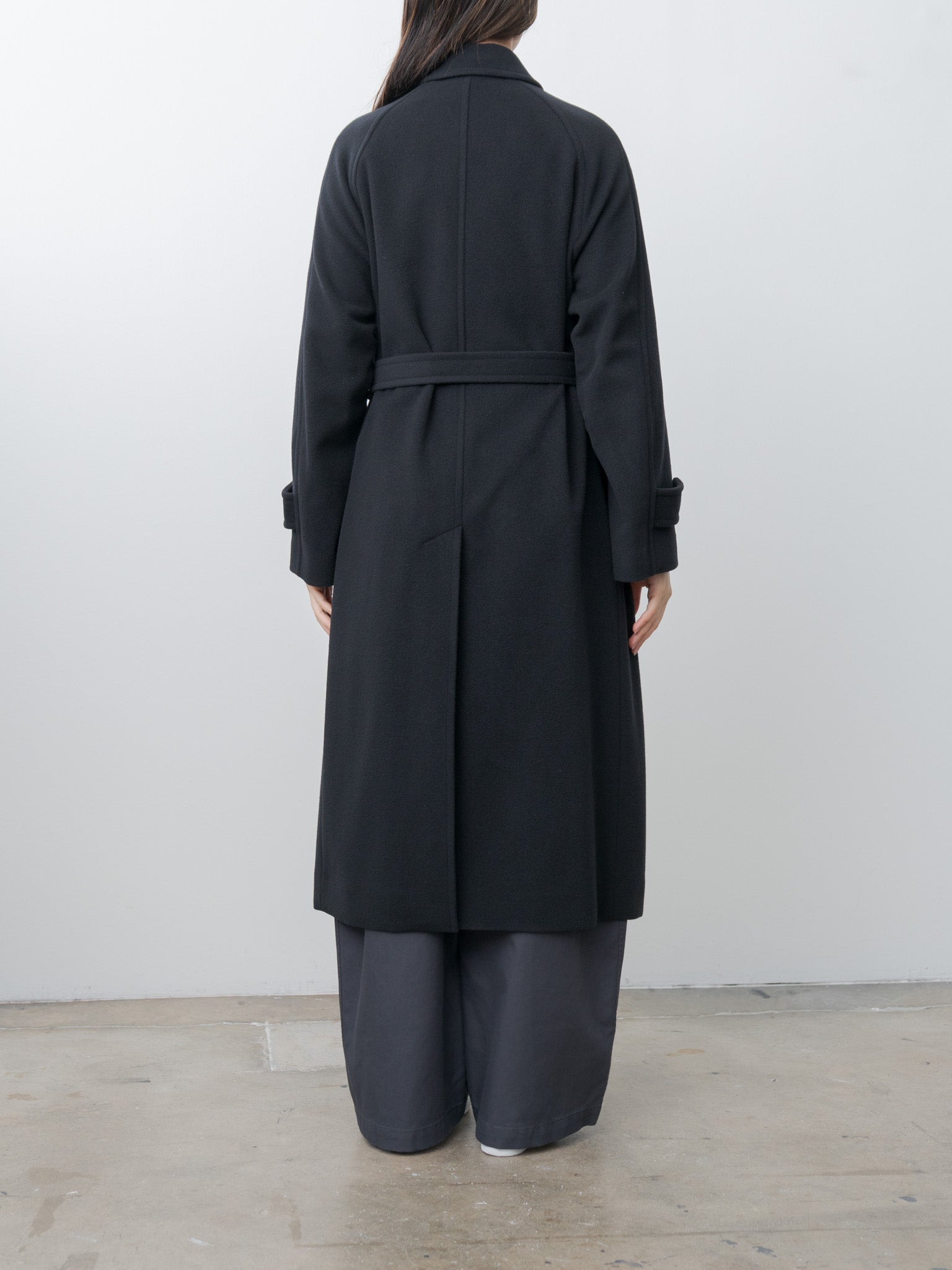 Super Fine Wool Mosser Soutien Collar Coat - Black