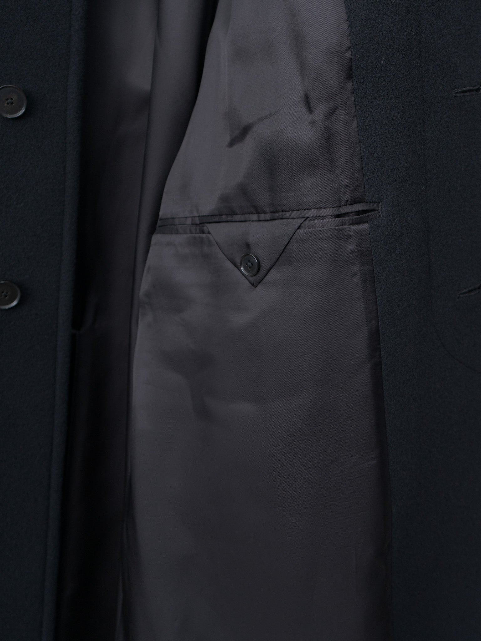 Super Fine Wool Mosser Soutien Collar Coat - Black