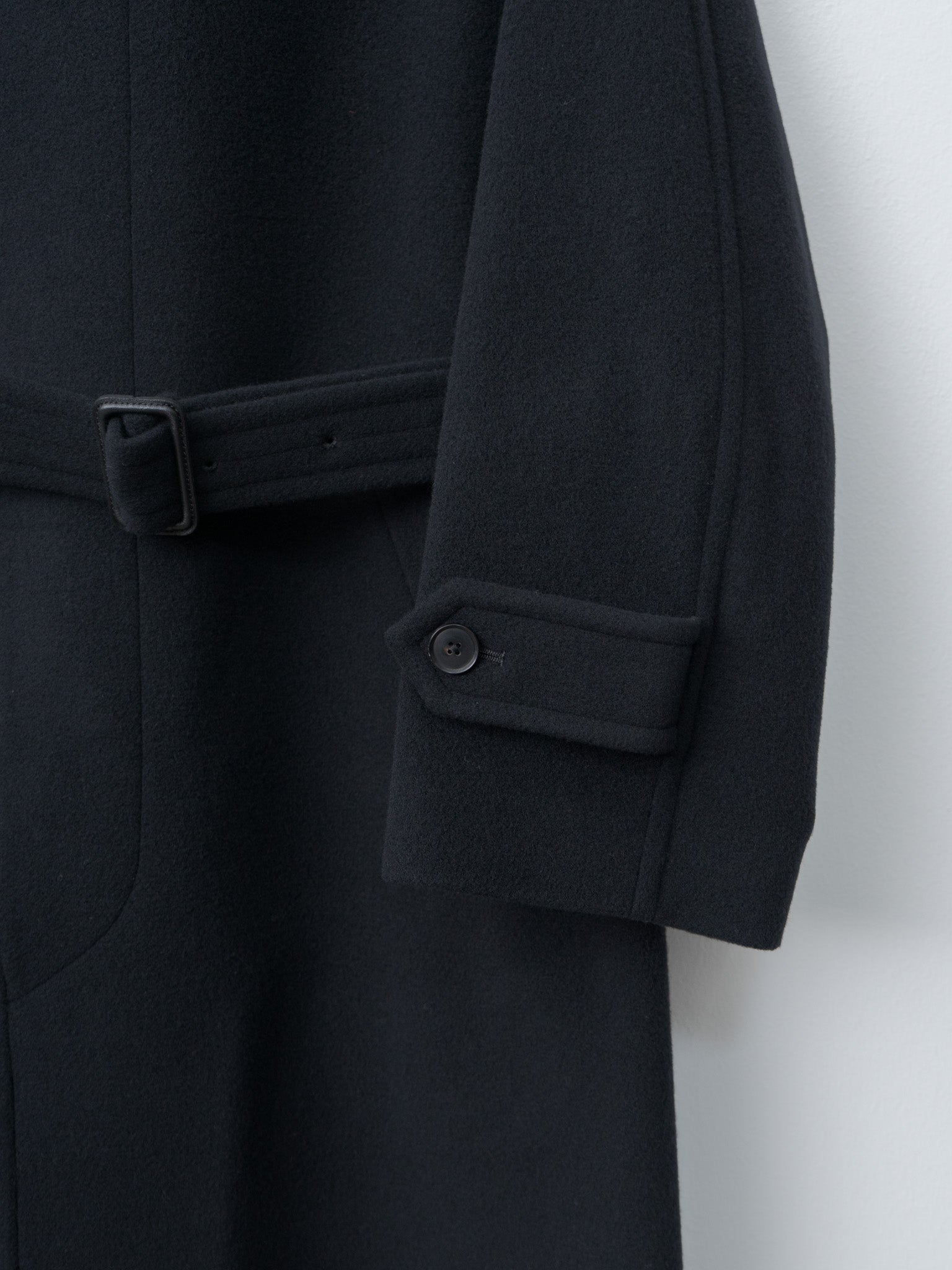 Super Fine Wool Mosser Soutien Collar Coat - Black