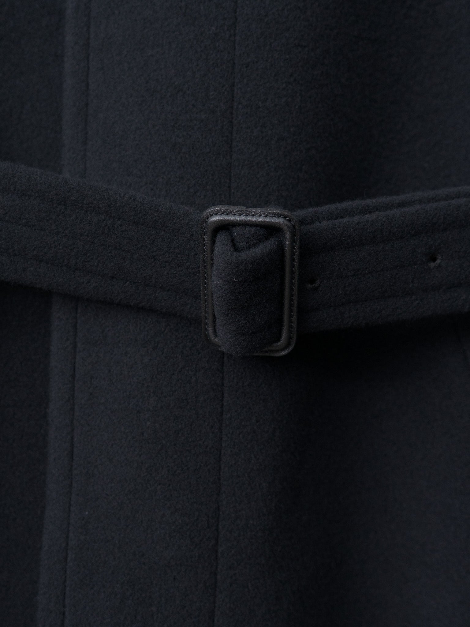 Super Fine Wool Mosser Soutien Collar Coat - Black