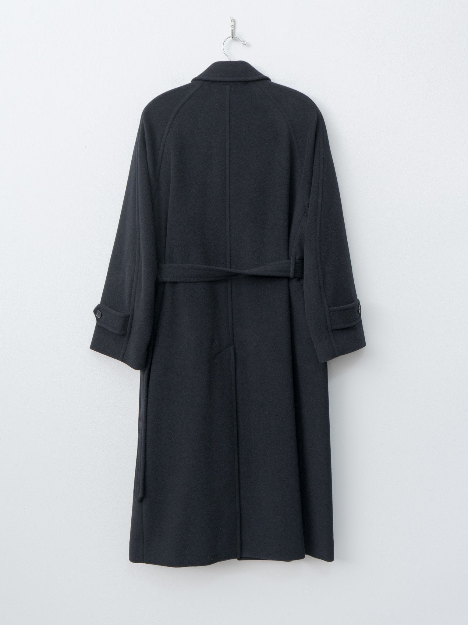 Super Fine Wool Mosser Soutien Collar Coat - Black