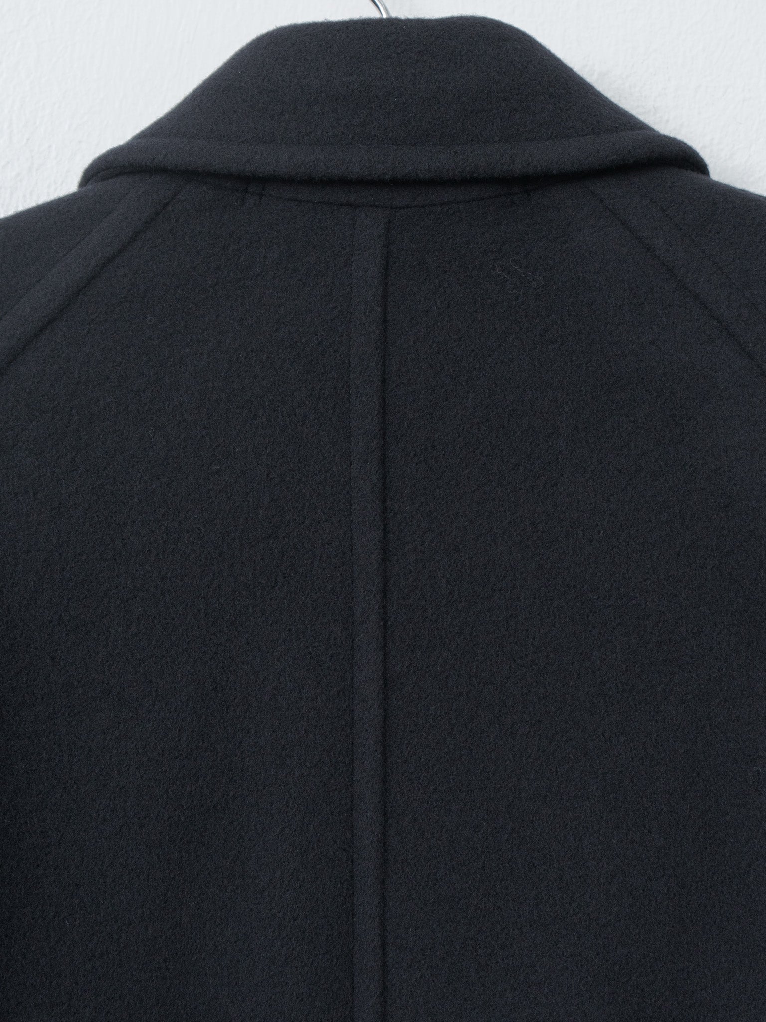 Super Fine Wool Mosser Soutien Collar Coat - Black