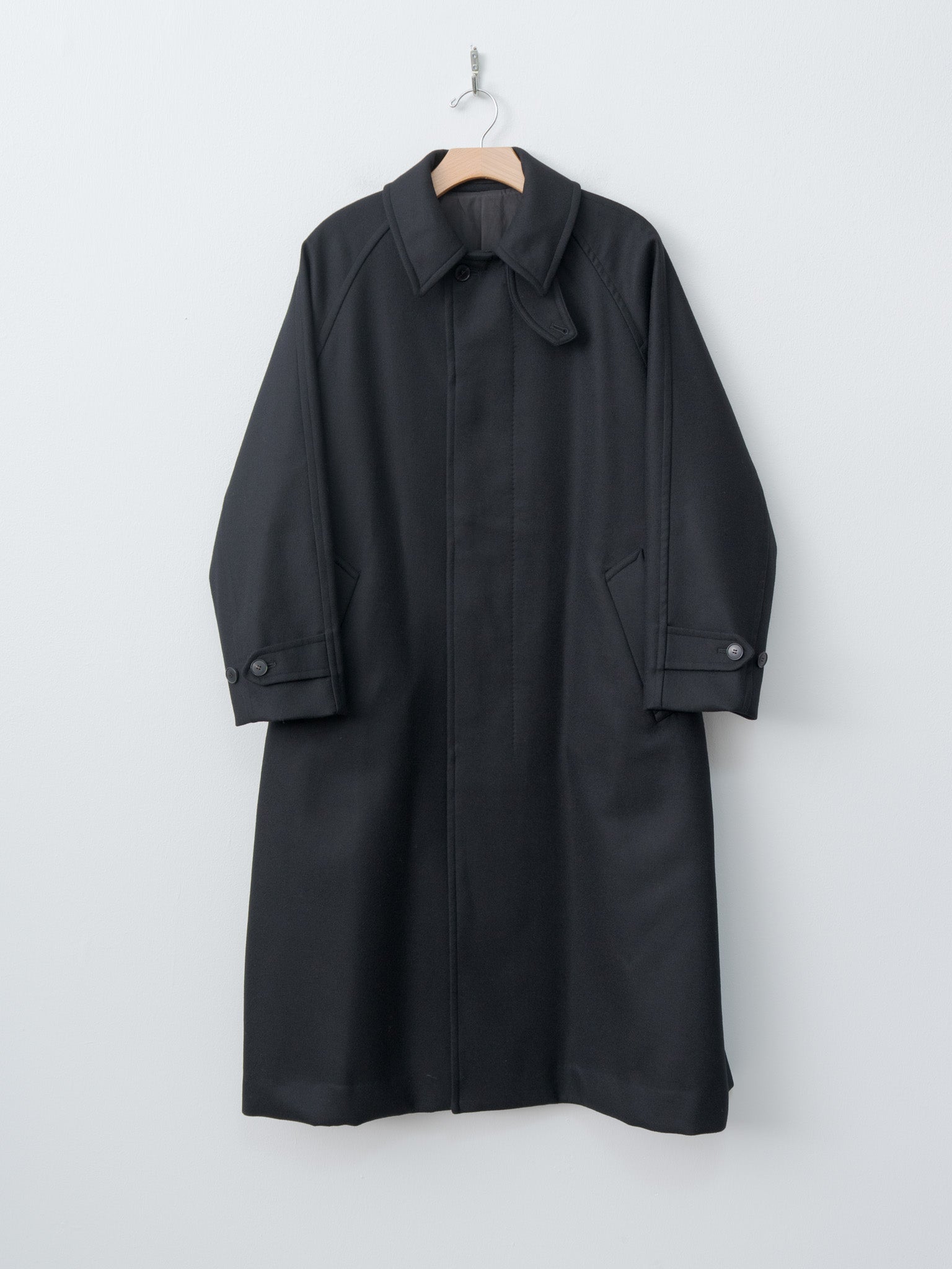 Super100's Wool Melton Coat - Black