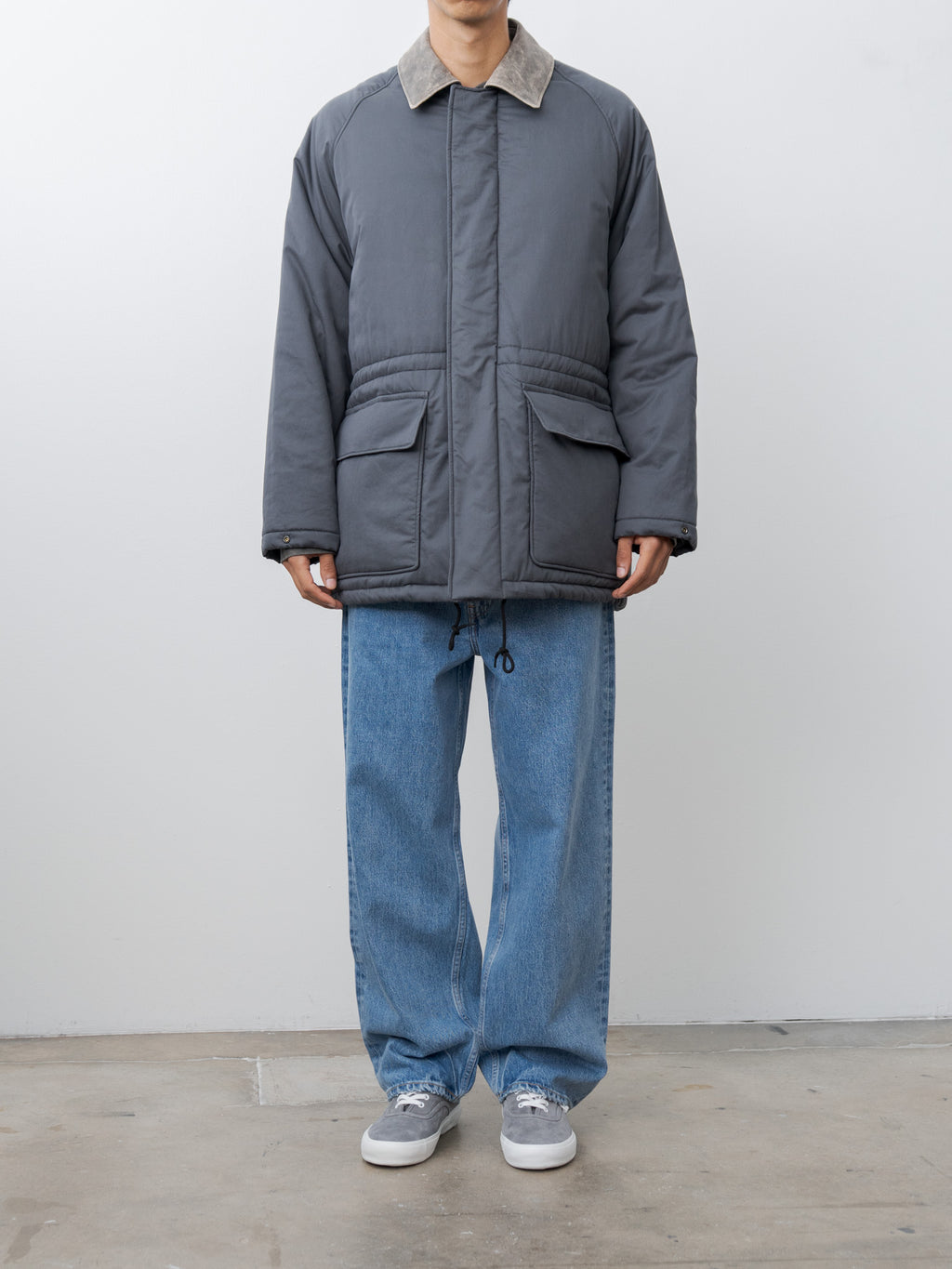 Finx Cotton Padding Coat - Smokey Navy