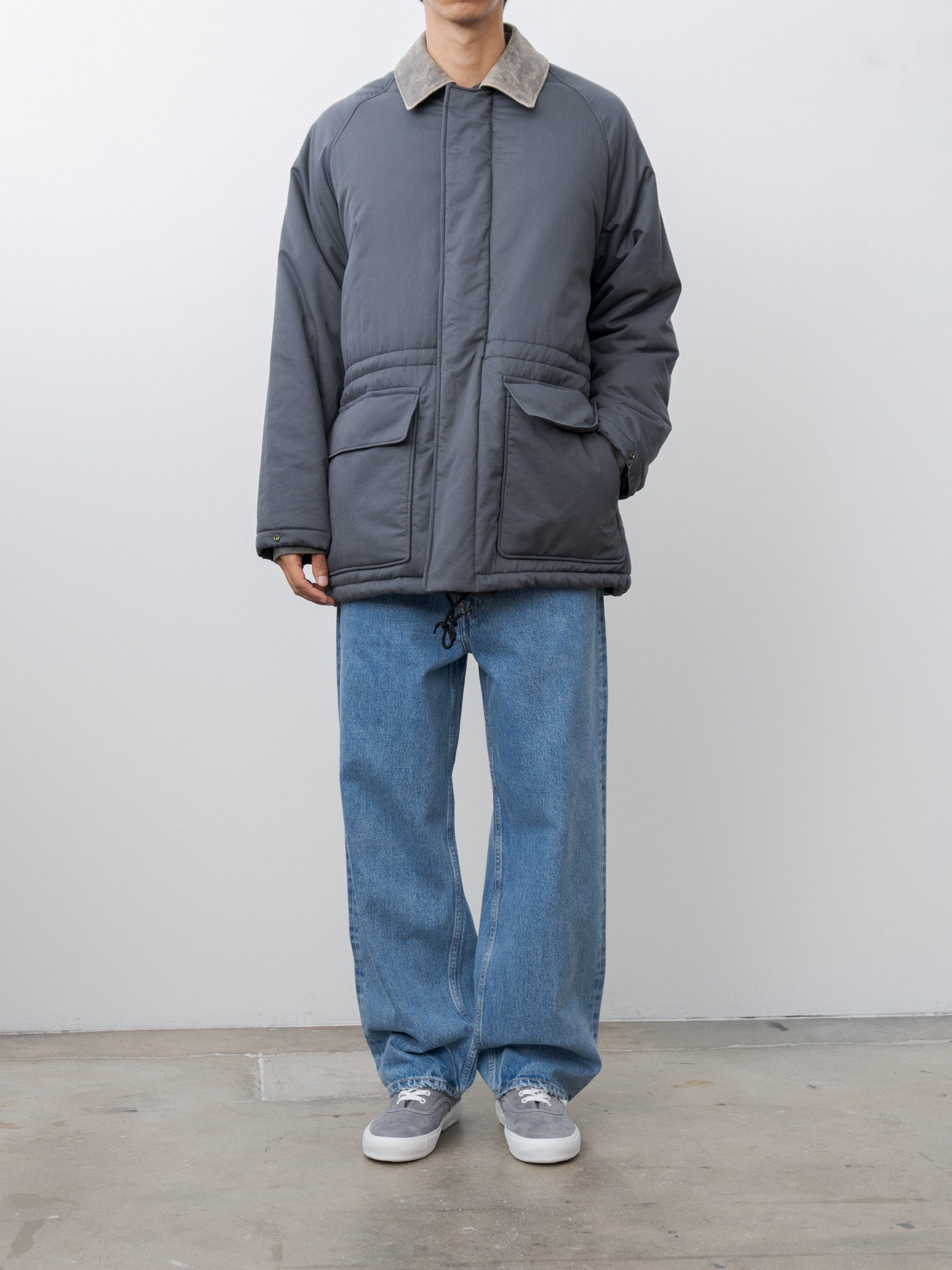 Finx Cotton Padding Coat - Smokey Navy