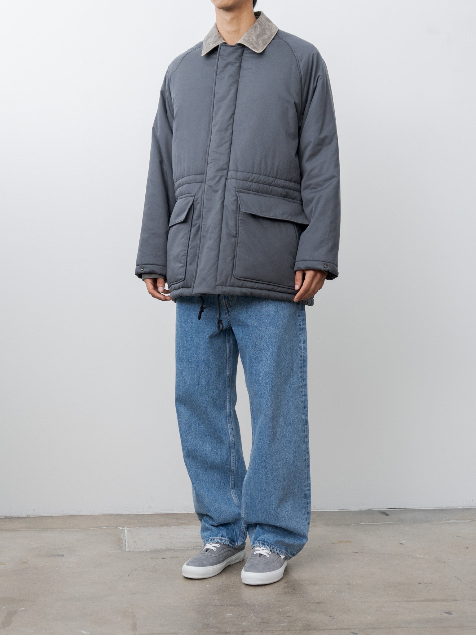 Finx Cotton Padding Coat - Smokey Navy