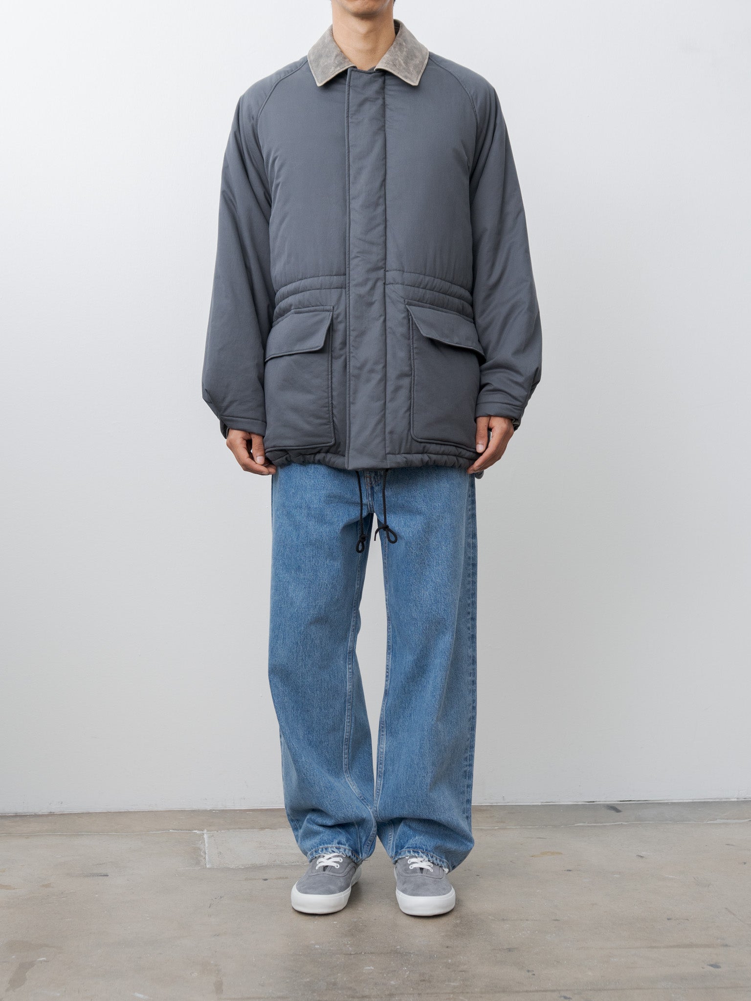 Finx Cotton Padding Coat - Smokey Navy