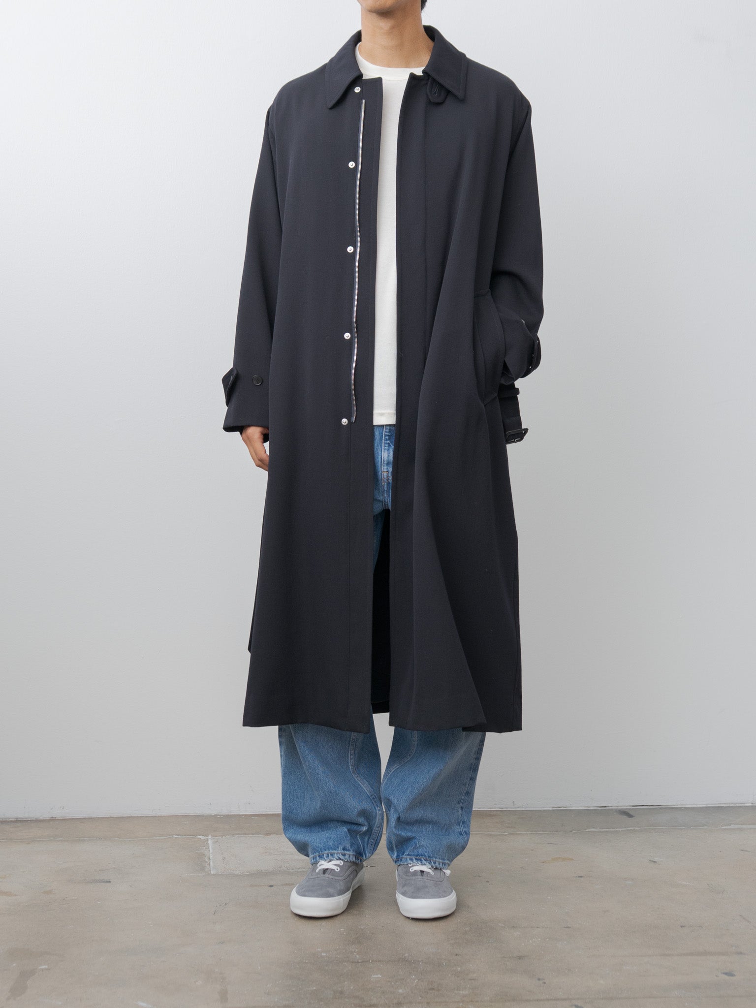 Wool Gaba Zip Coat - Navy
