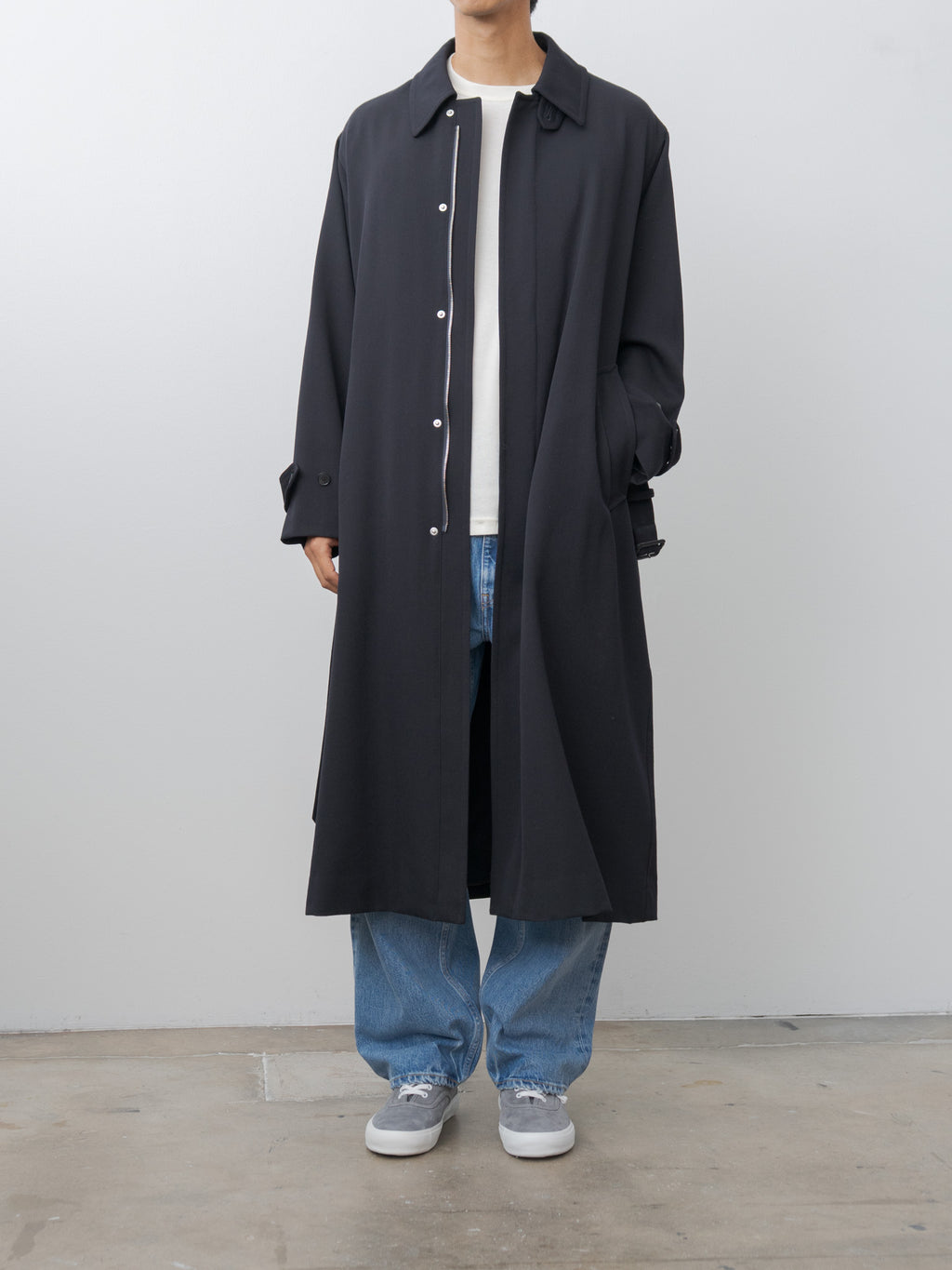 Wool Gaba Zip Coat - Navy