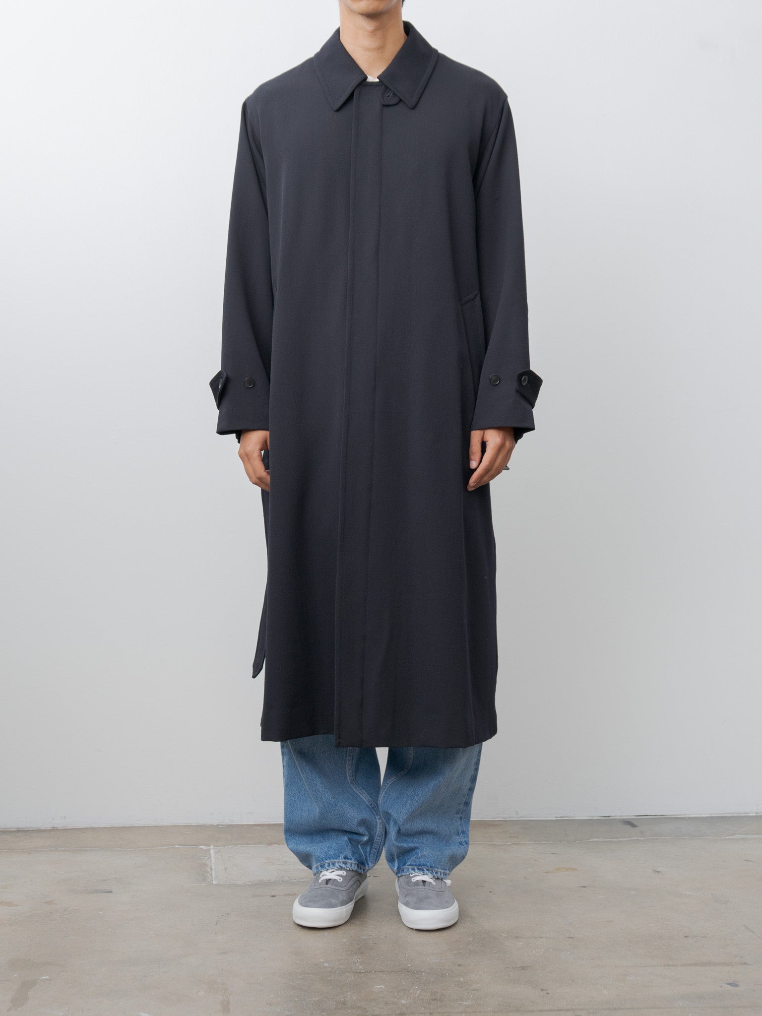 Wool Gaba Zip Coat - Navy