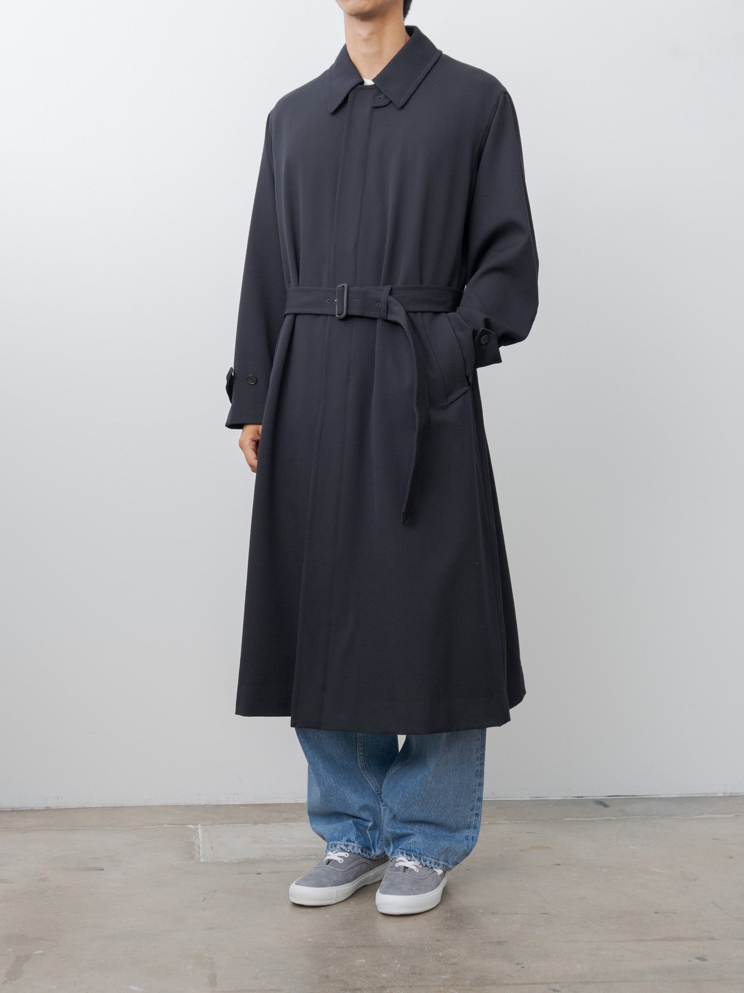 Wool Gaba Zip Coat - Navy