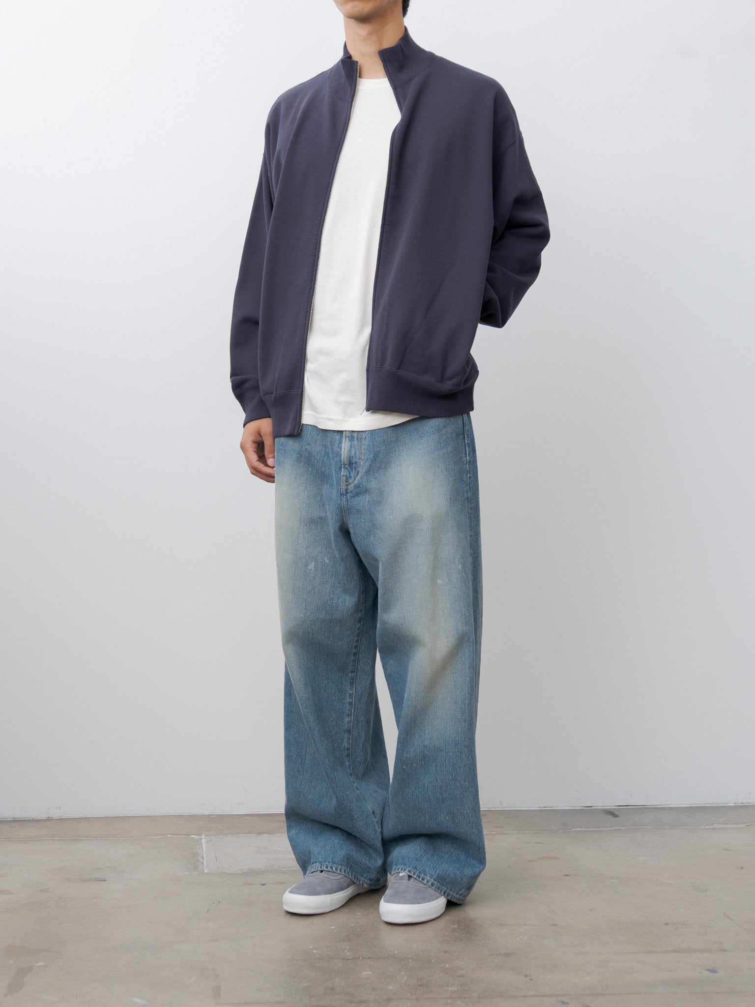 Organic Cotton Heavy Weight Fleece Blouson - Navy
