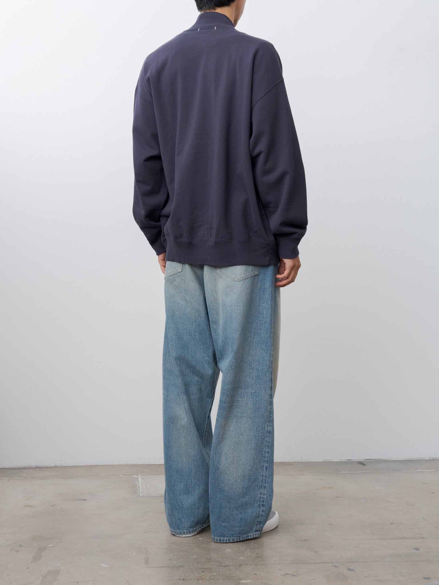 Organic Cotton Heavy Weight Fleece Blouson - Navy