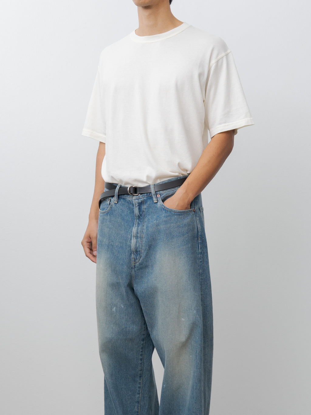 Ring Belt Slim - Black × Silver (OS)