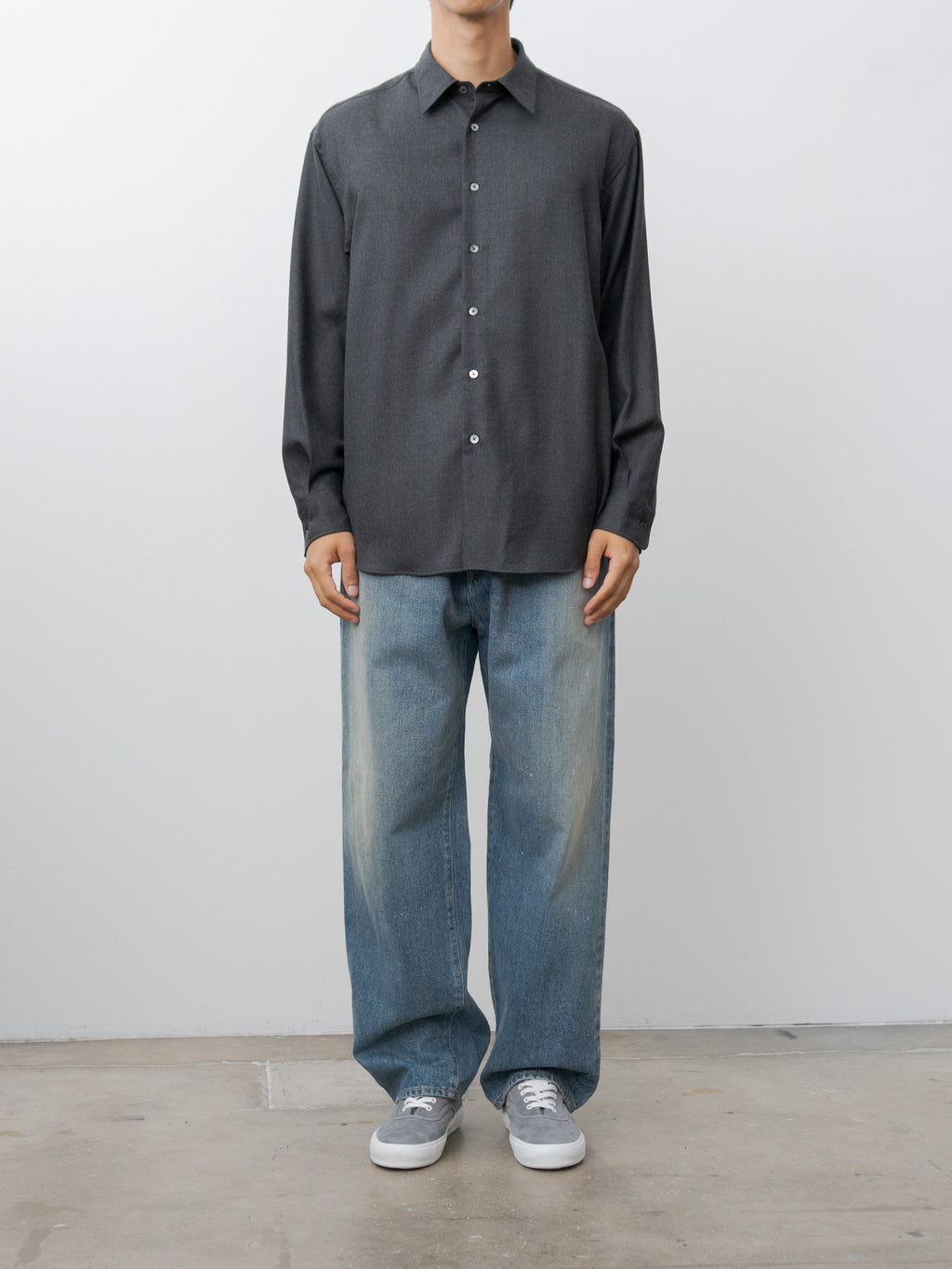 Super Light Wool Shirt - Top Charcoal