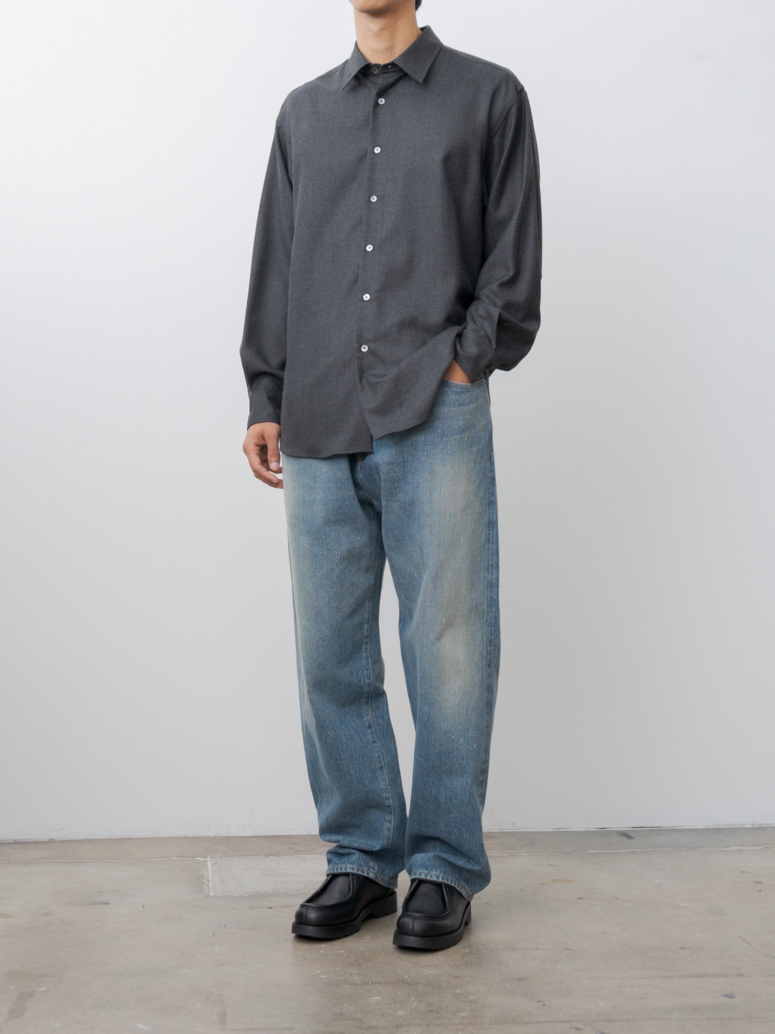 Super Light Wool Shirt - Top Charcoal
