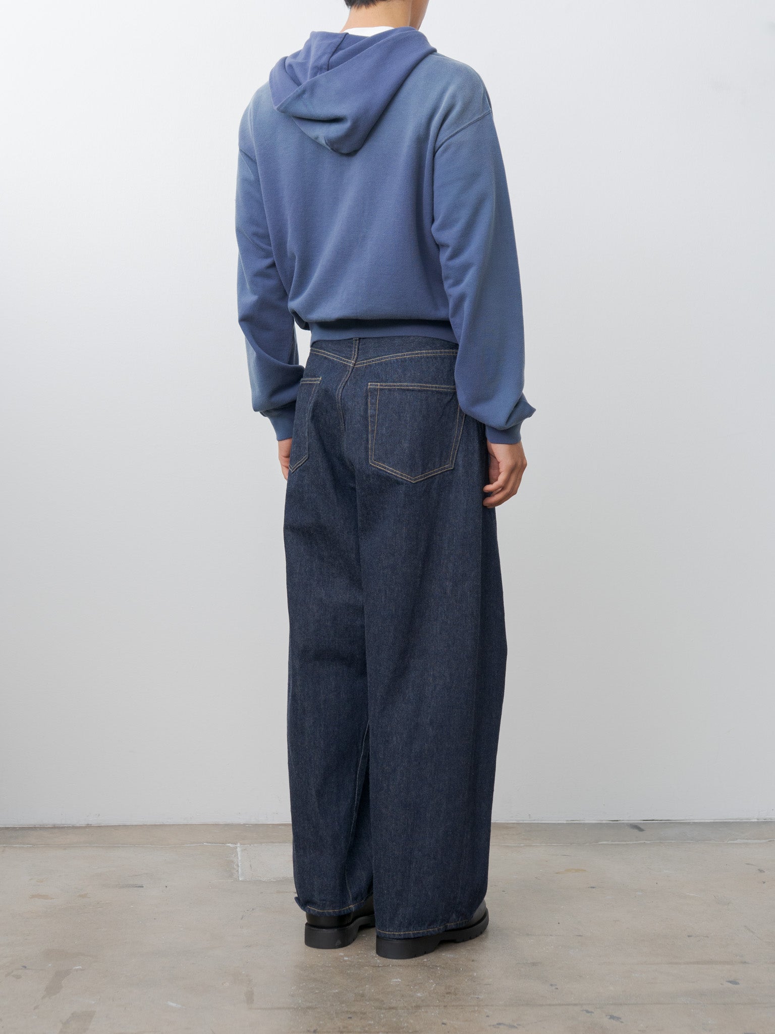 Product Dyed Pima Light Sweat Zip Parka - Light Navy