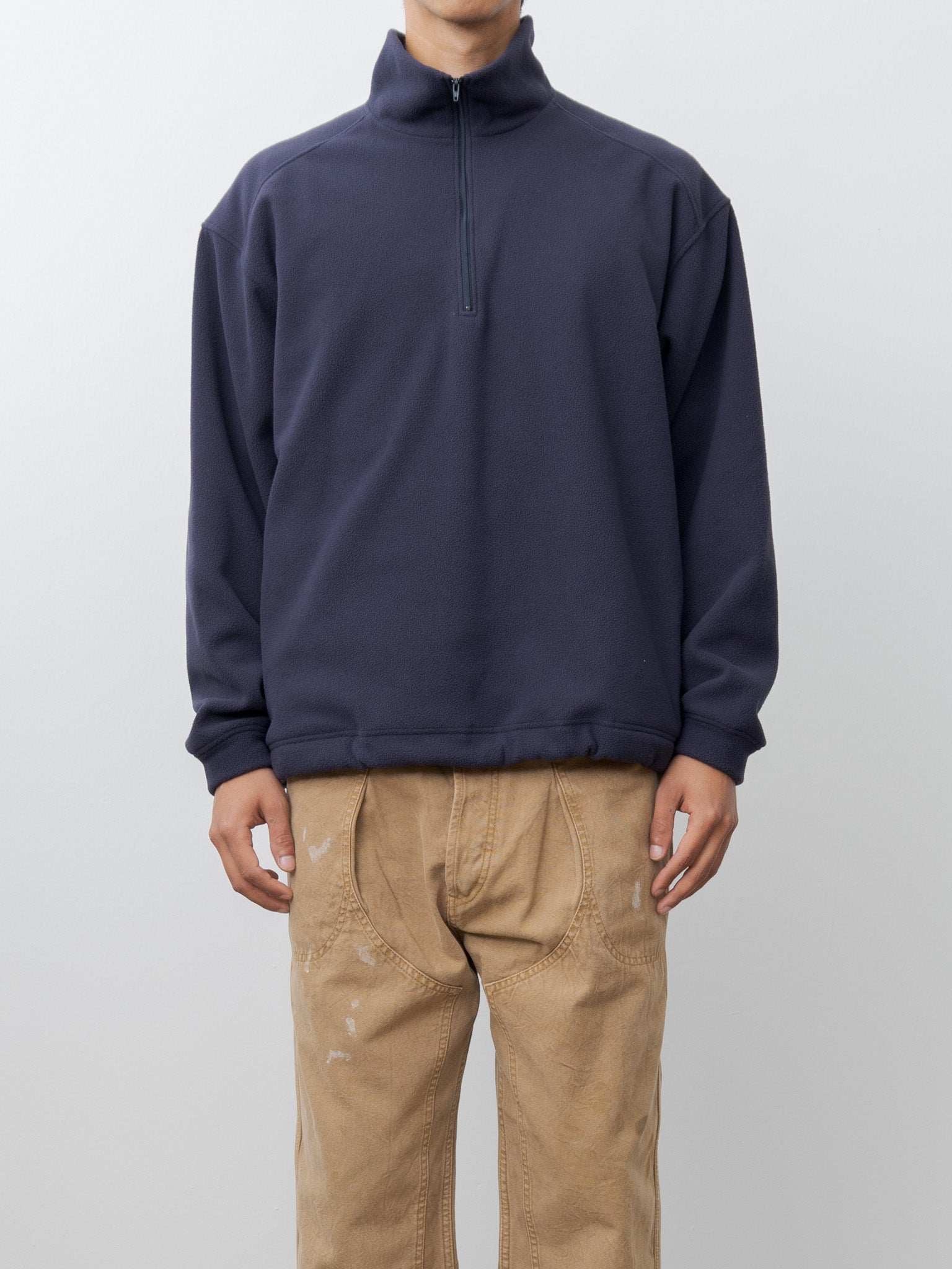 Recycle Polyester Fleece Half Zip P/O - Navy
