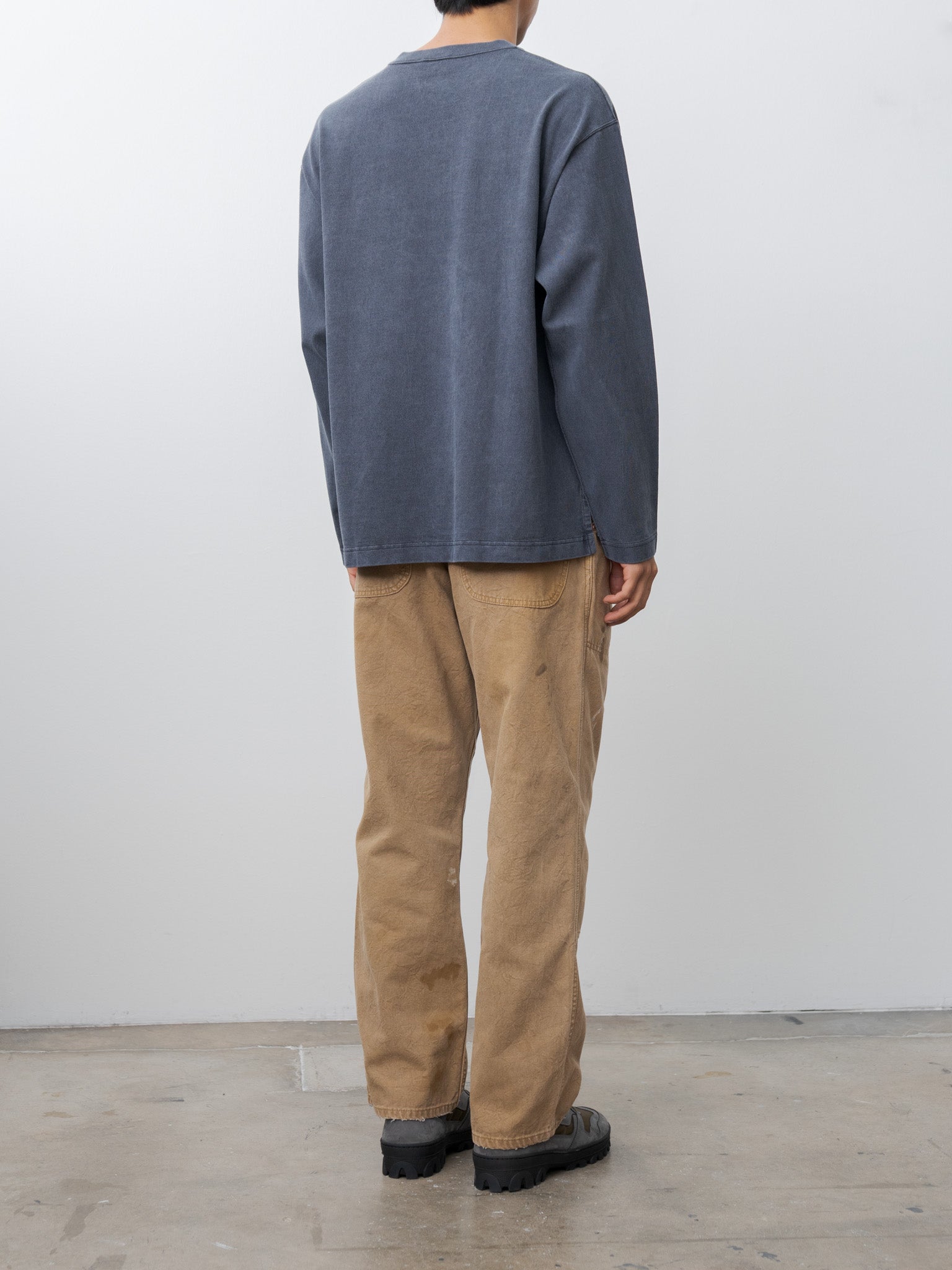 Open End Cotton Pigment Dye Henley P/O - Navy