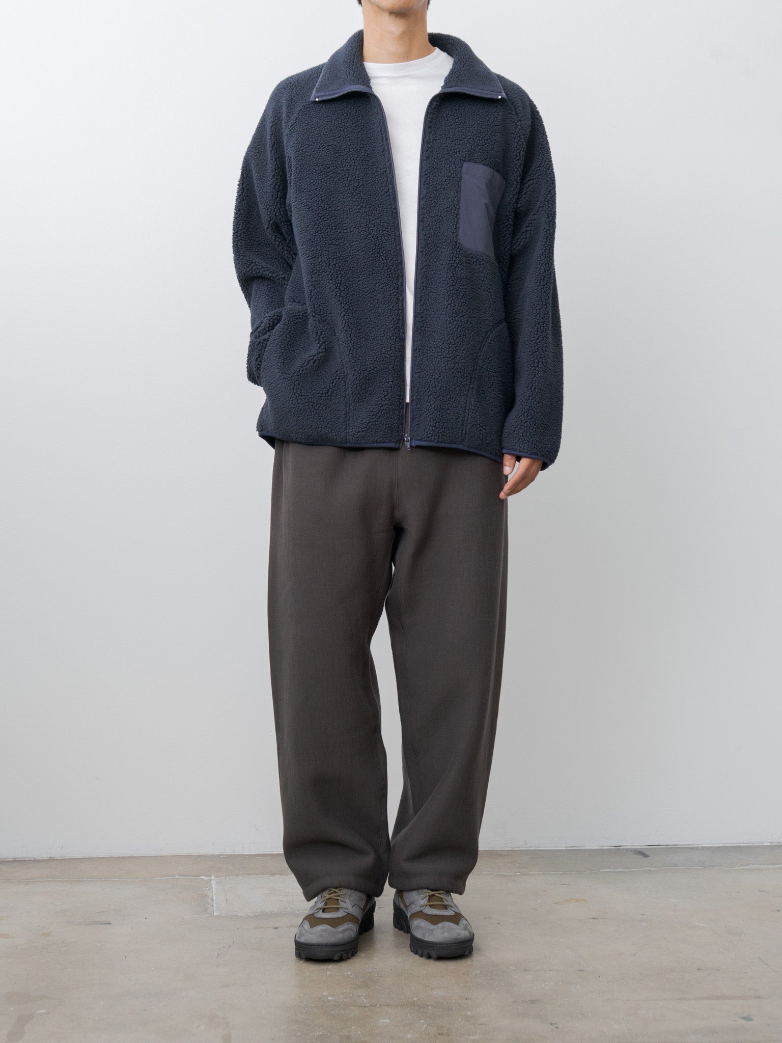 Recycled Polyester Boa Blouson - Navy