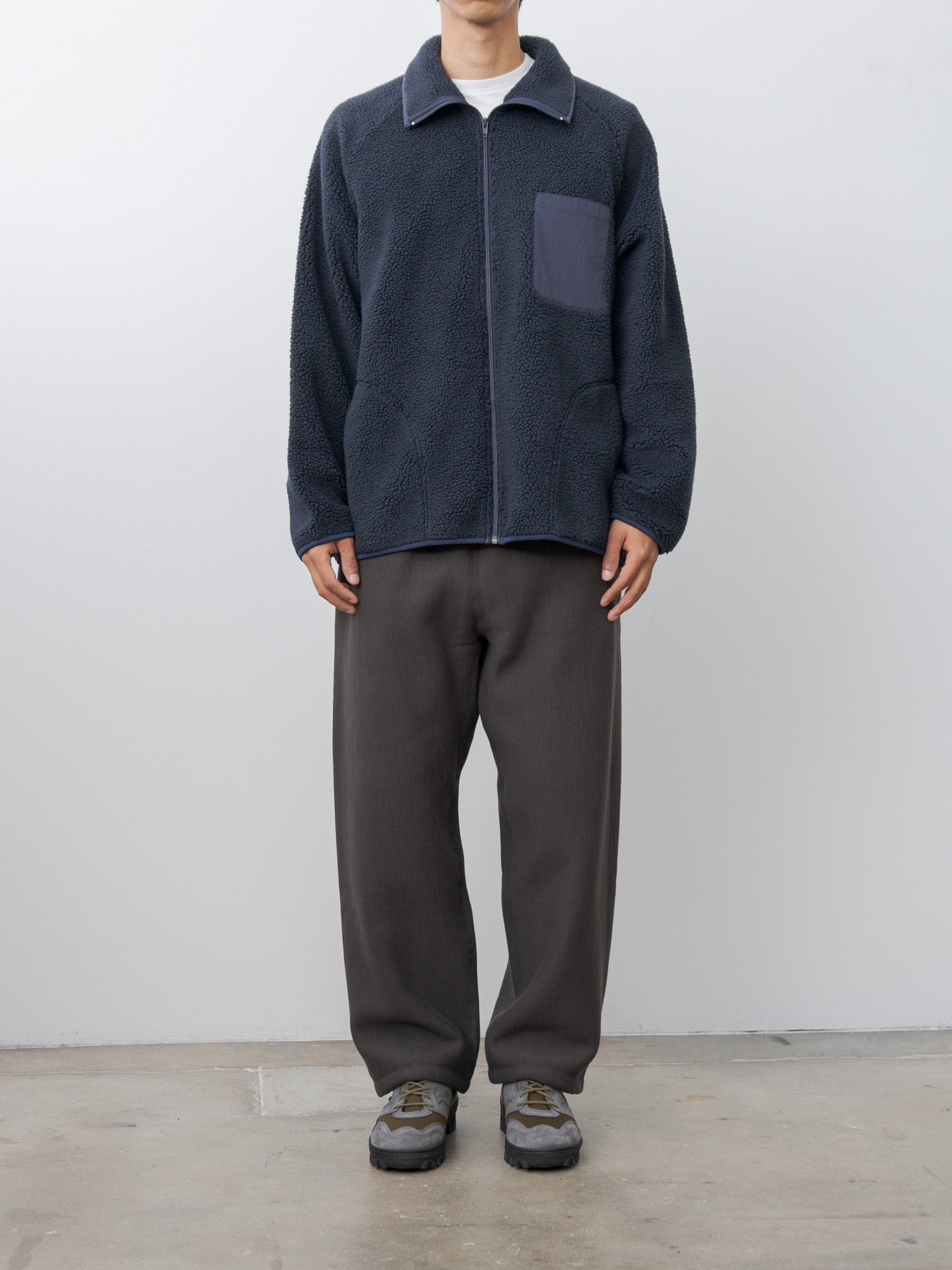 Recycled Polyester Boa Blouson - Navy