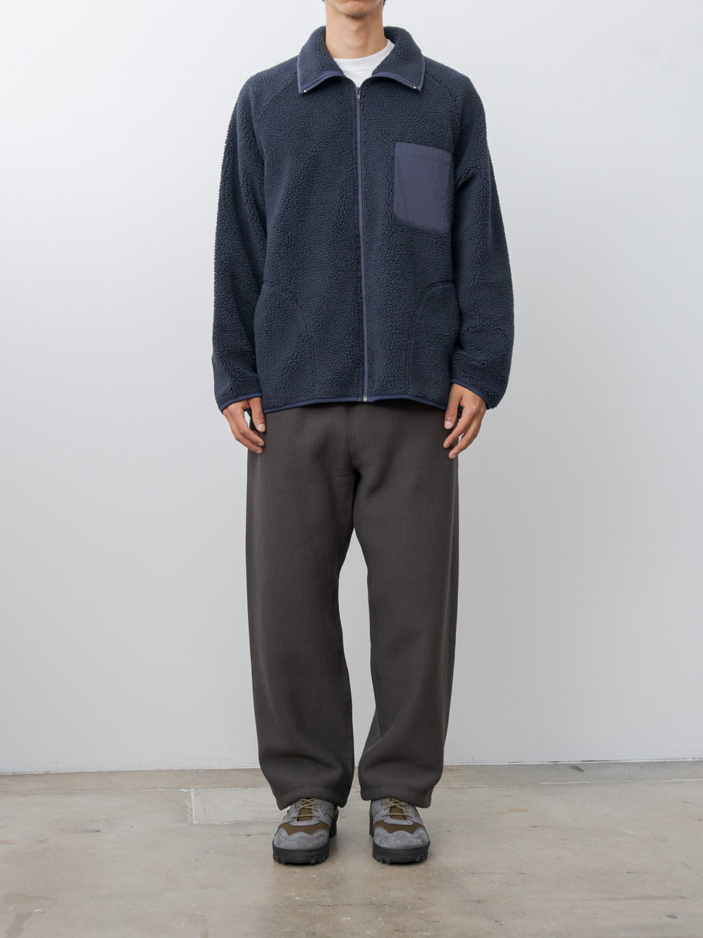 Recycled Polyester Boa Blouson - Navy