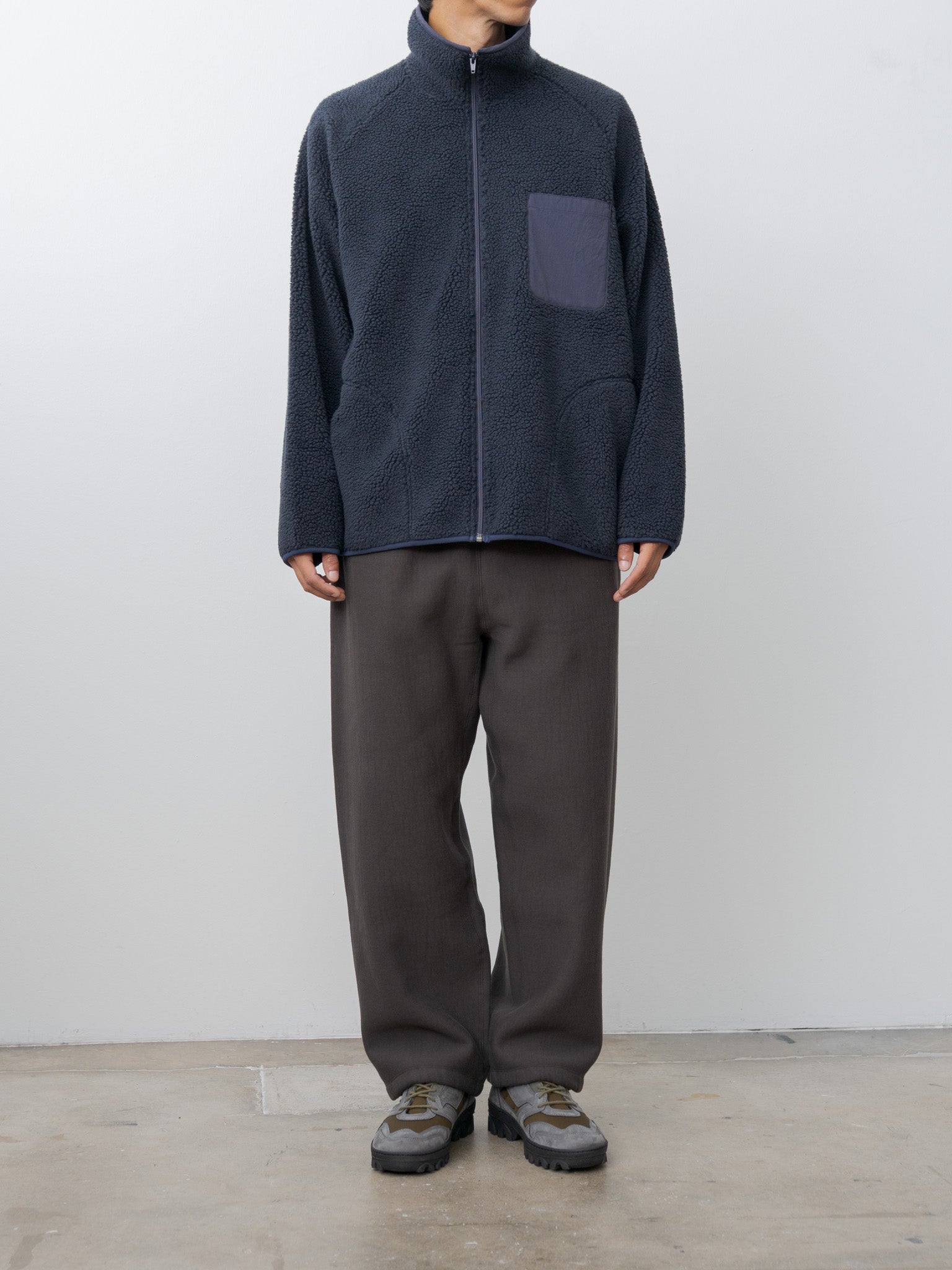 Recycled Polyester Boa Blouson - Navy