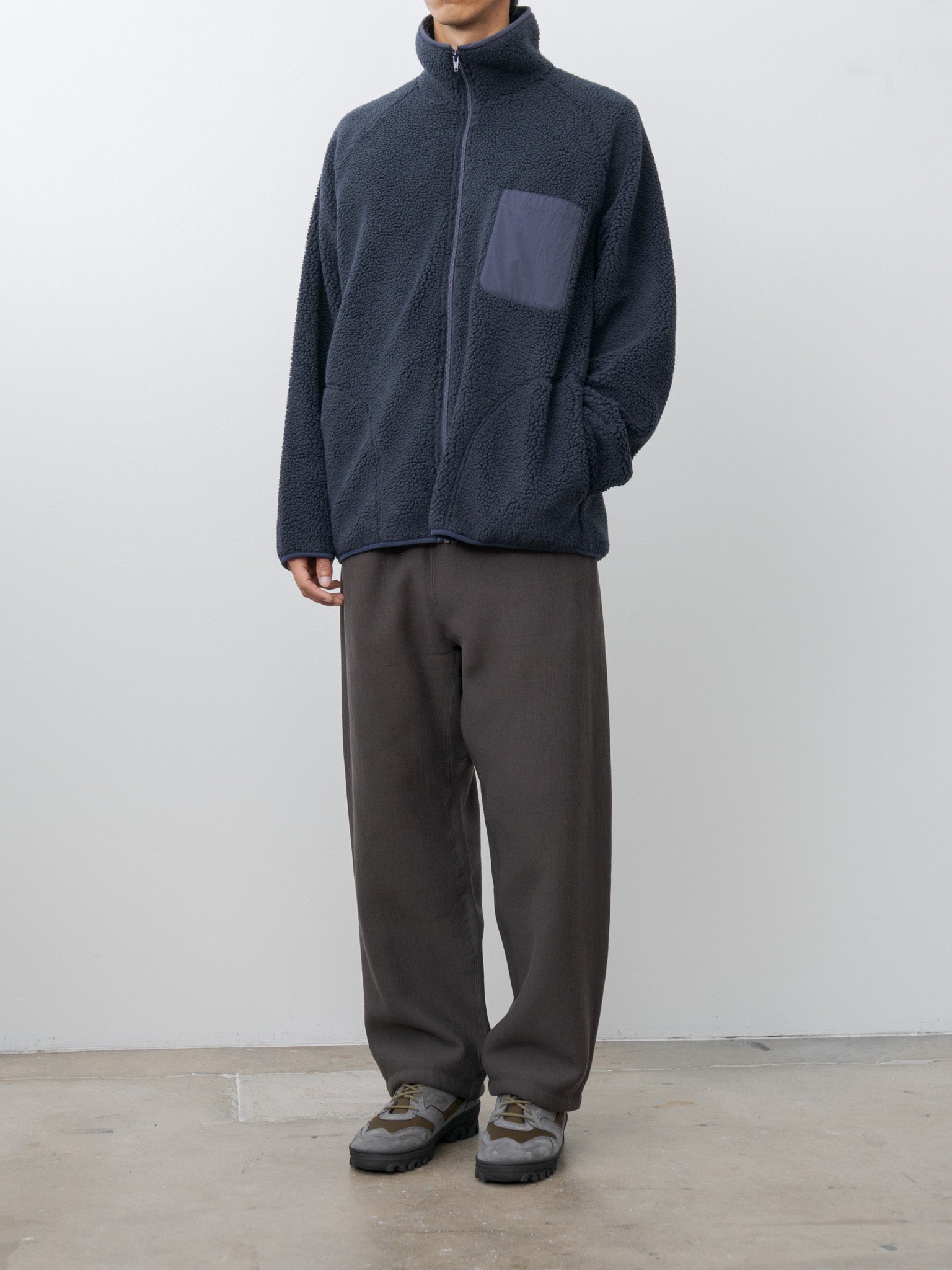 Recycled Polyester Boa Blouson - Navy