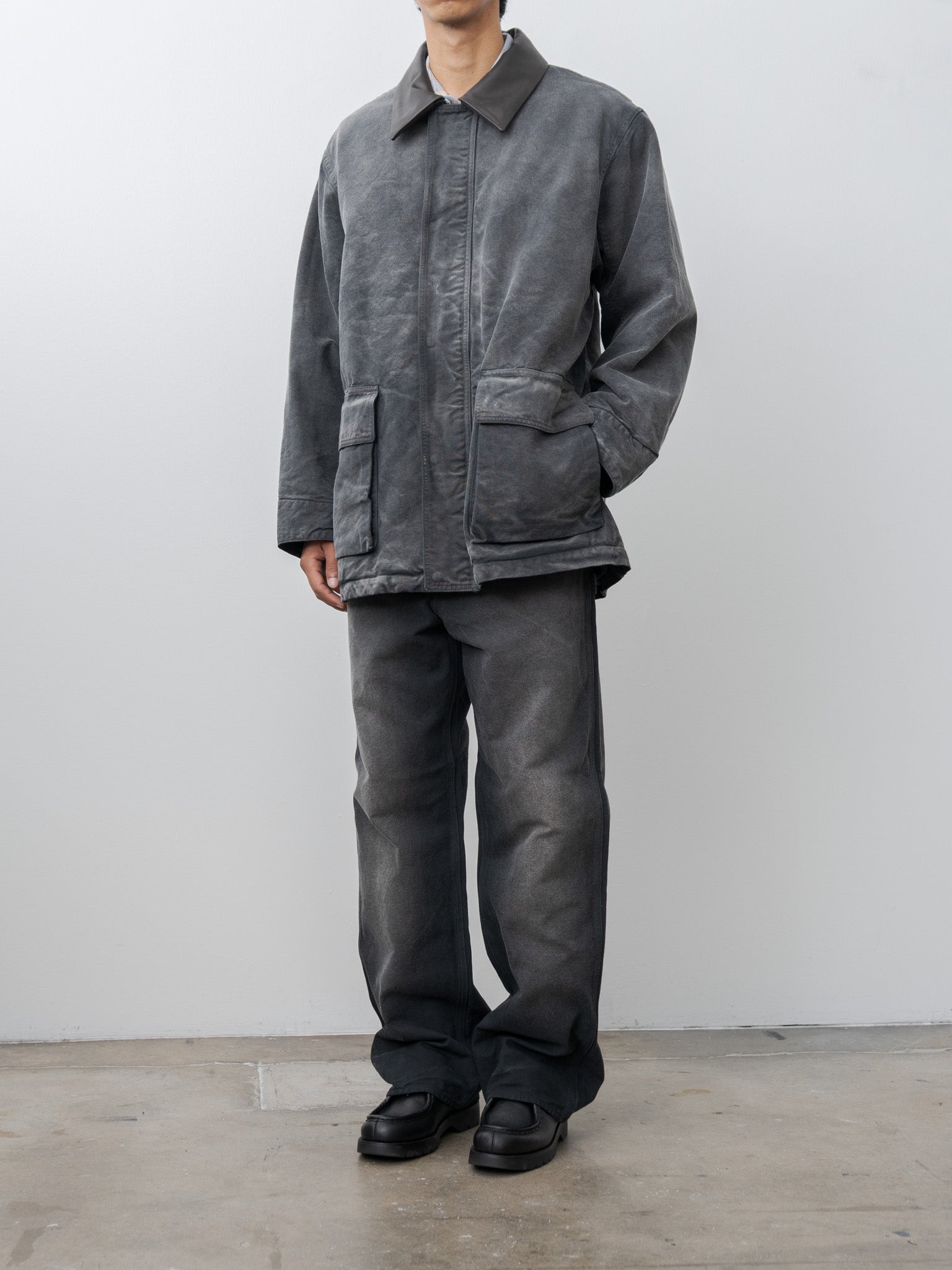 Product Dyed Organic Cotton Duck Blouson - Faded Black