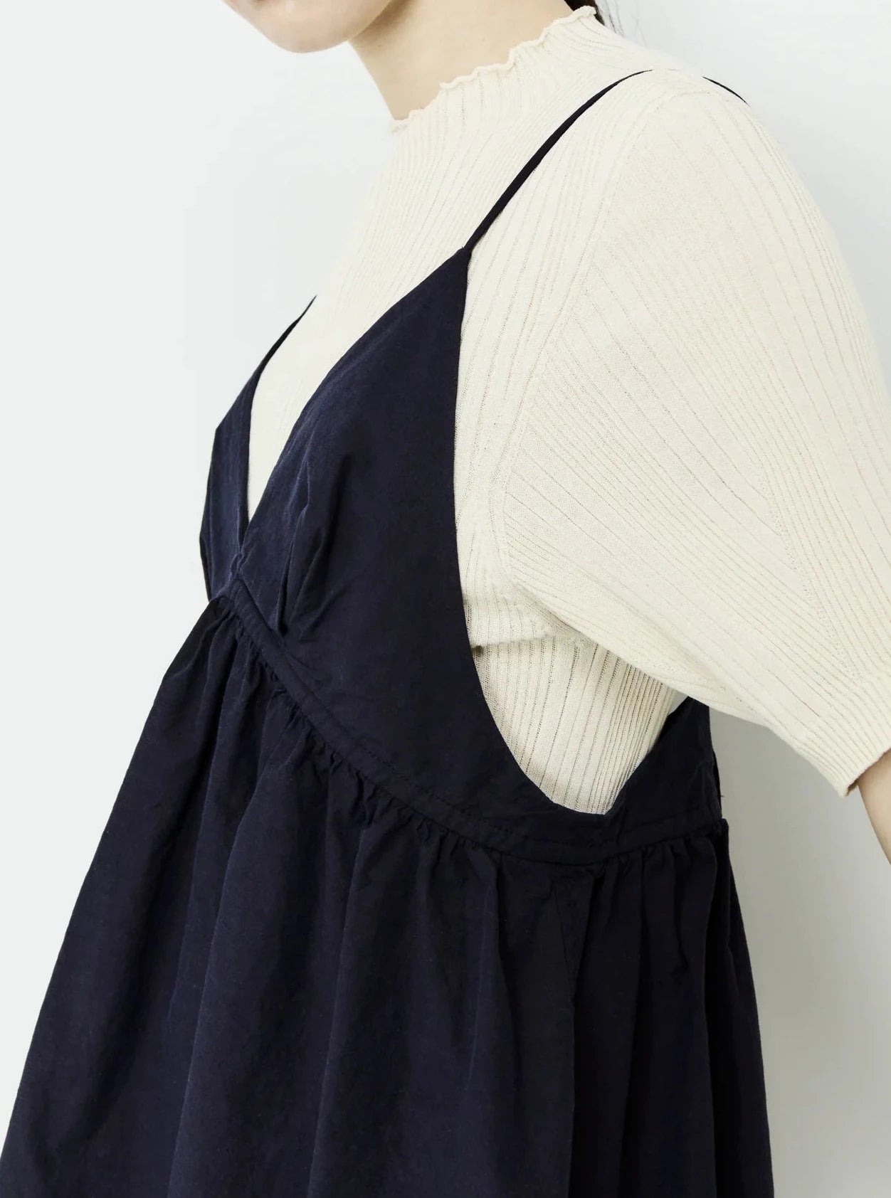Namu Shop - Unfil High Twist Cotton Ribbed Knit Sweater - Milk