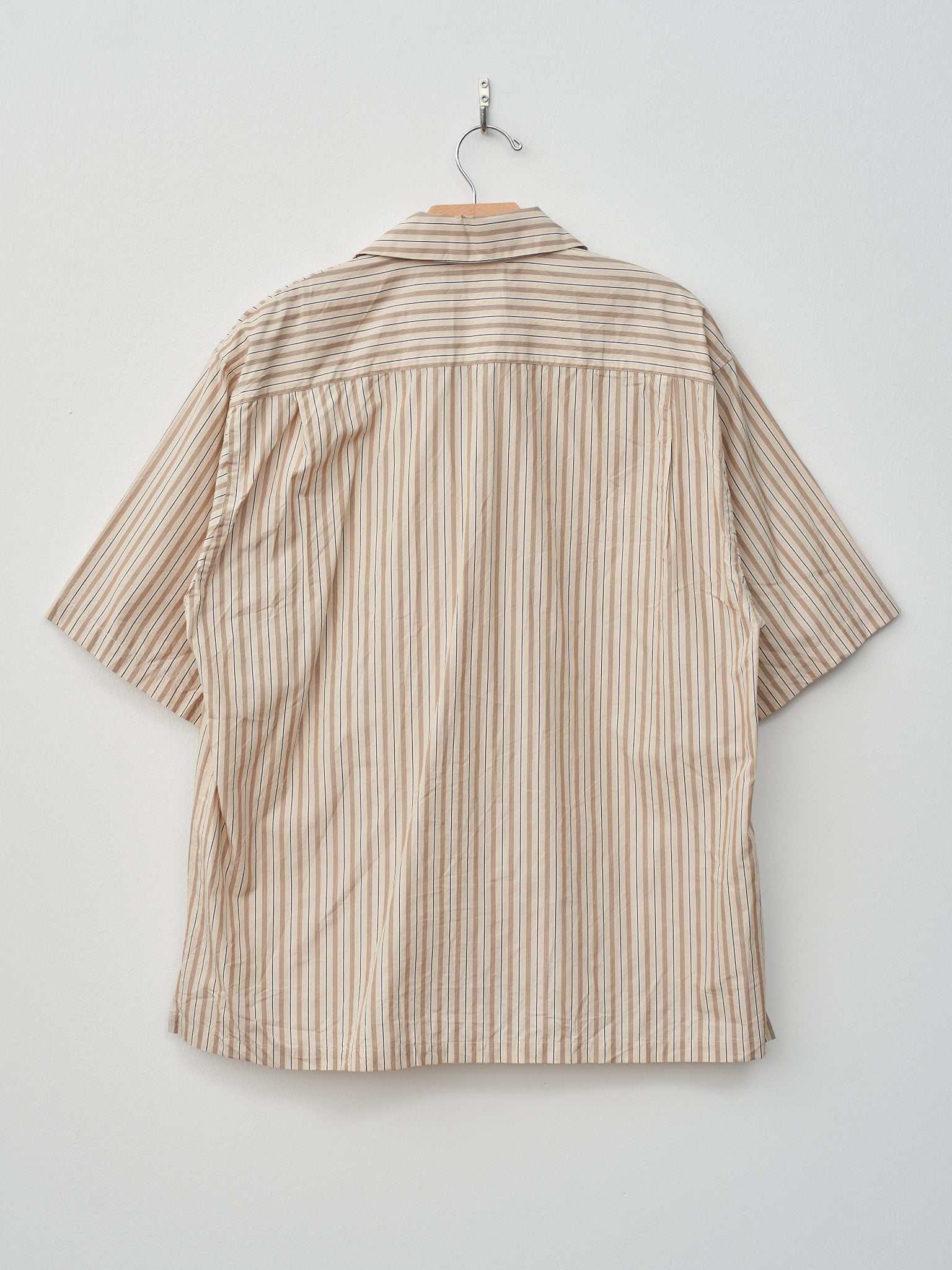Namu Shop - Kaptain Sunshine Short Sleeve Open Collar Shirt - Beige Stripe