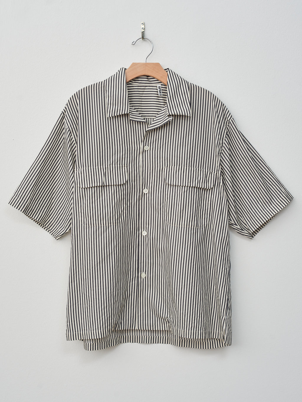 Namu Shop - Kaptain Sunshine Short Sleeve Open Collar Shirt - Hickory Stripe