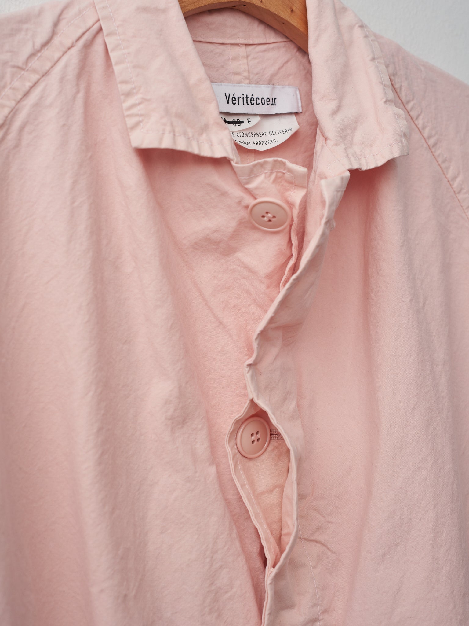 Namu Shop - Veritecoeur Garment Dyed Balmacaan Coat - Pink