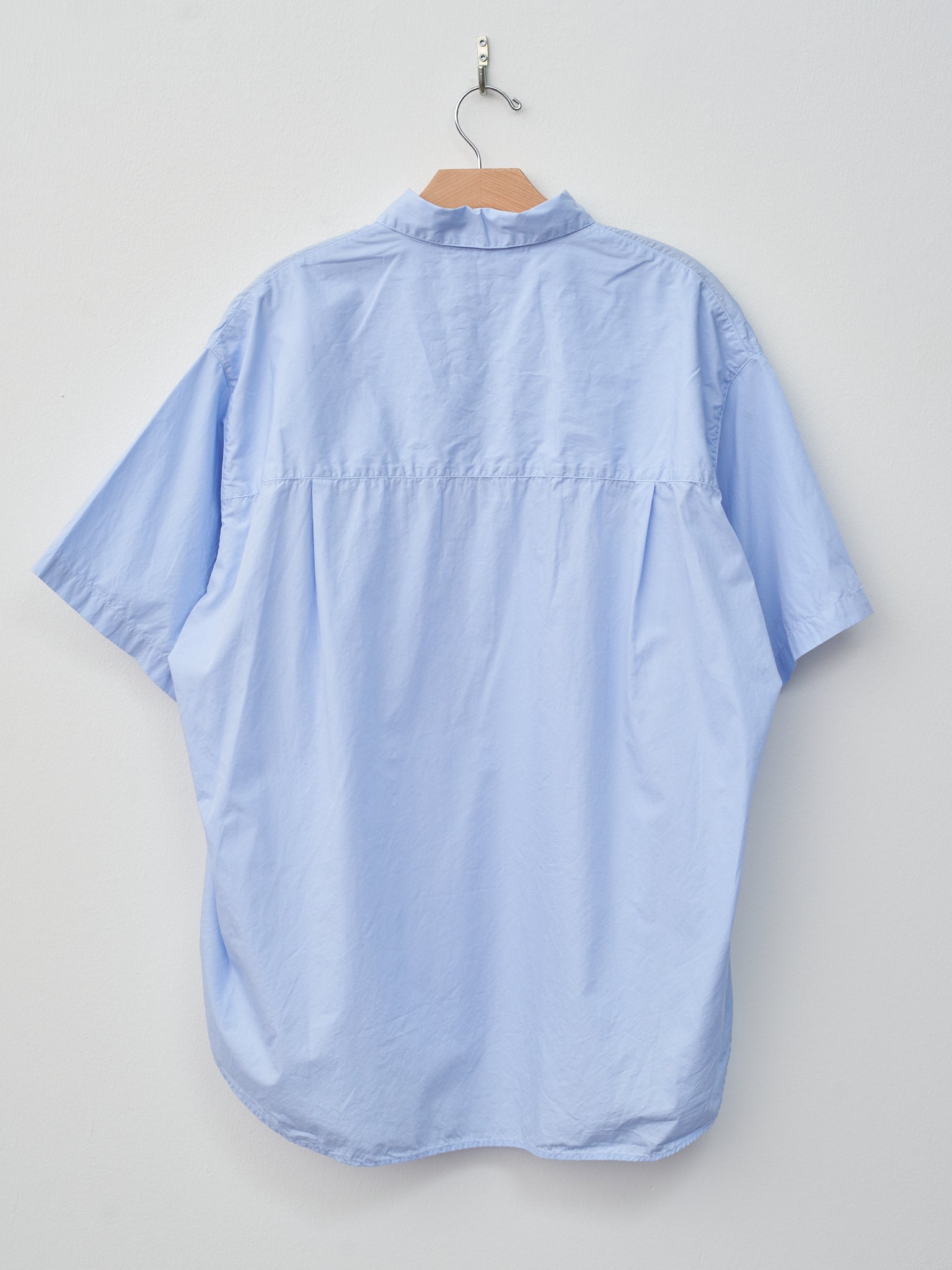 Namu Shop - Veritecoeur Half Sleeve Big Shirt - Sax Blue