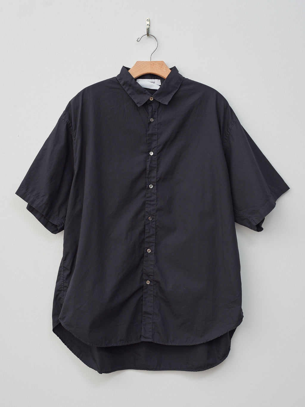 Namu Shop - Veritecoeur Half Sleeve Big Shirt - Charcoal