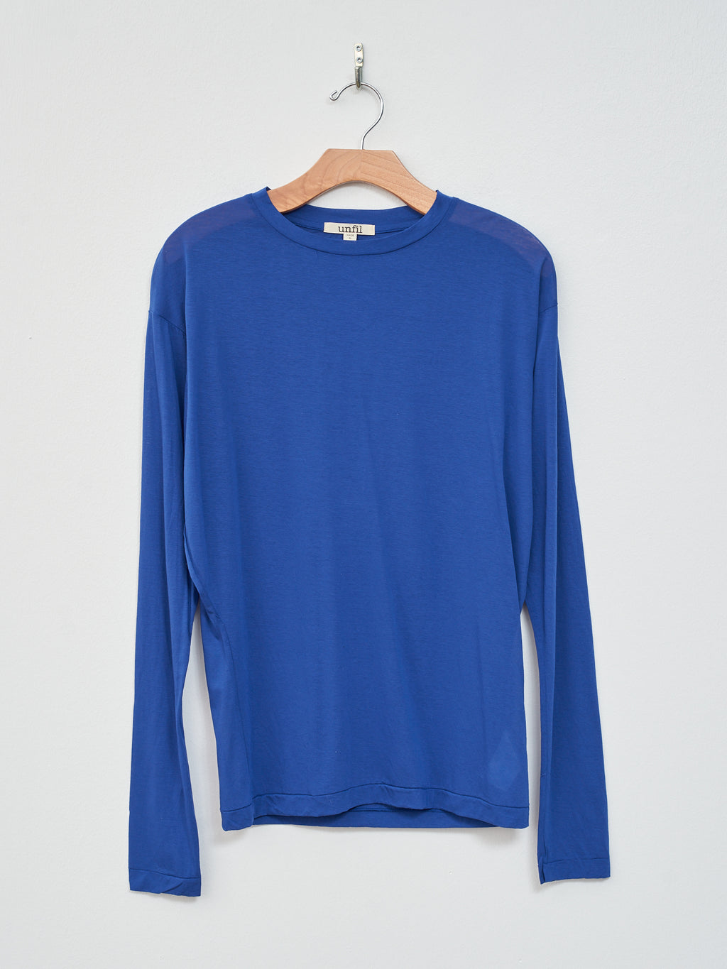 Namu Shop - Unfil Twisted Cotton Sheer Jersey Long Sleeve Tee - Lapis Blue