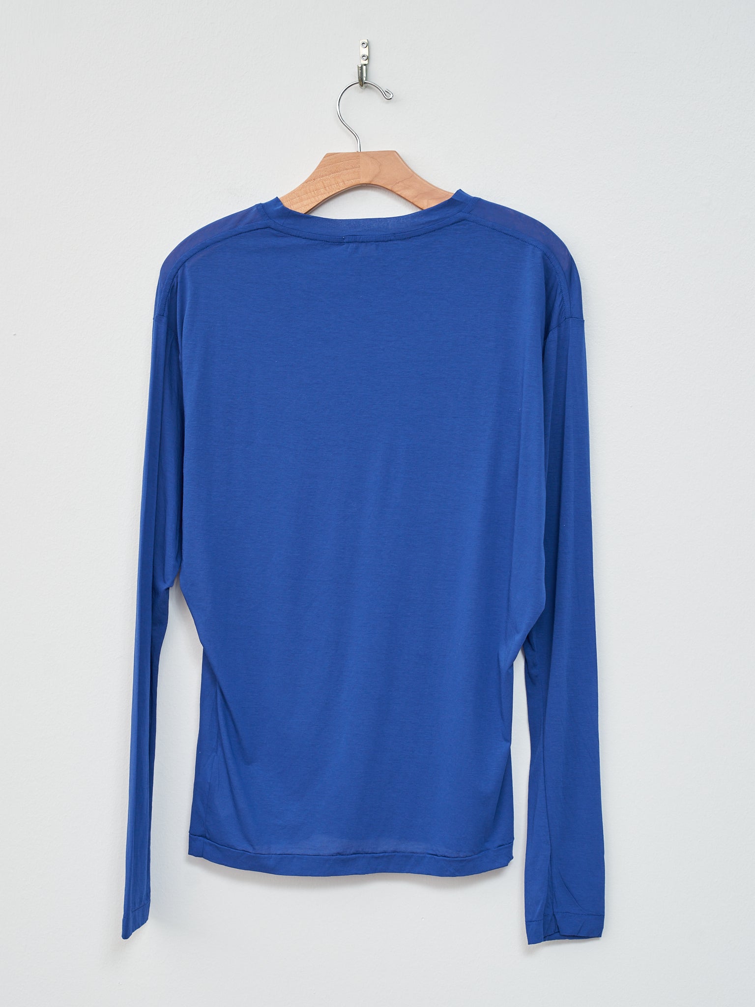 Namu Shop - Unfil Twisted Cotton Sheer Jersey Long Sleeve Tee - Lapis Blue