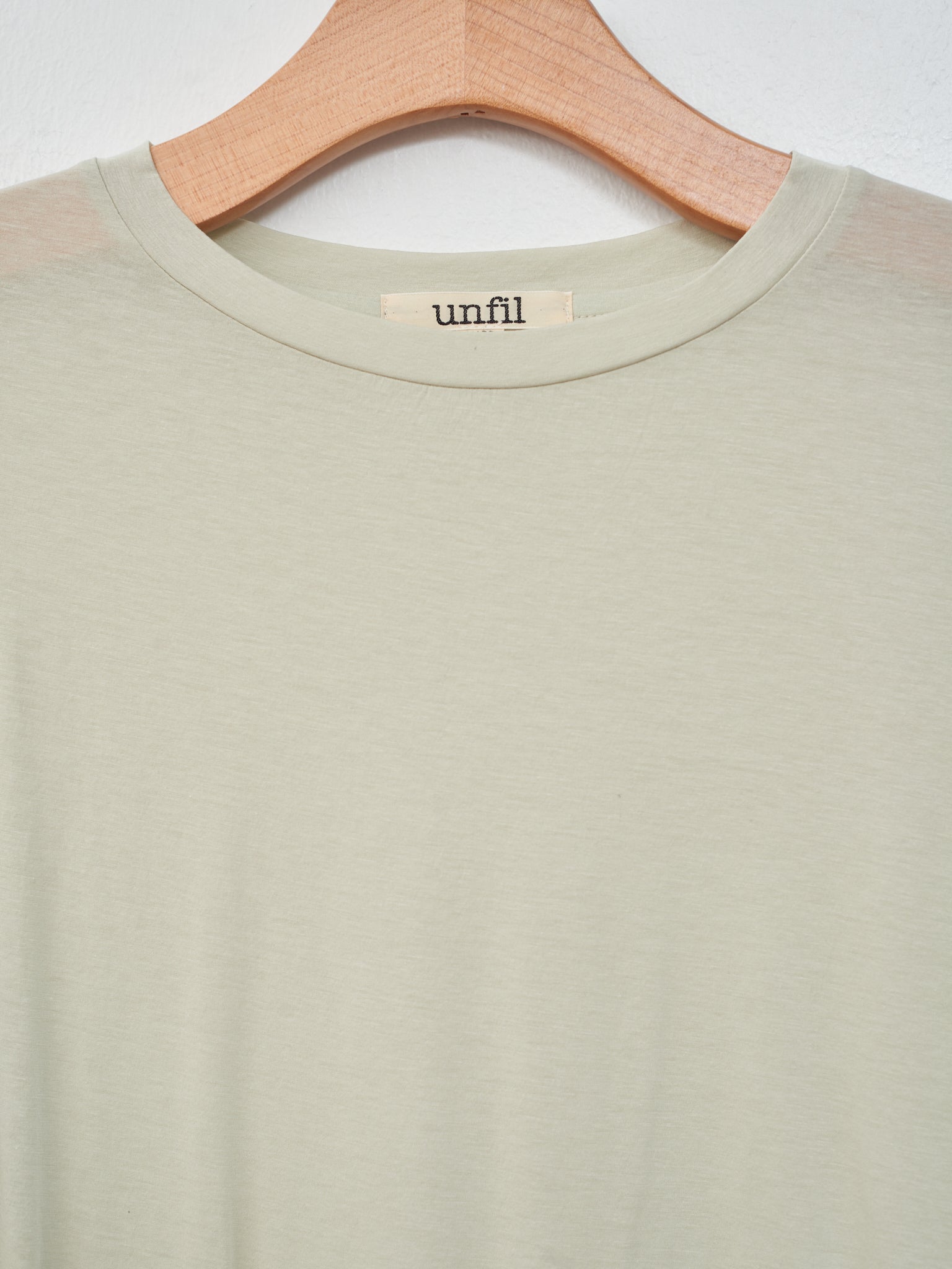 Namu Shop - Unfil Twisted Cotton Sheer Jersey Long Sleeve Tee - Fog Green