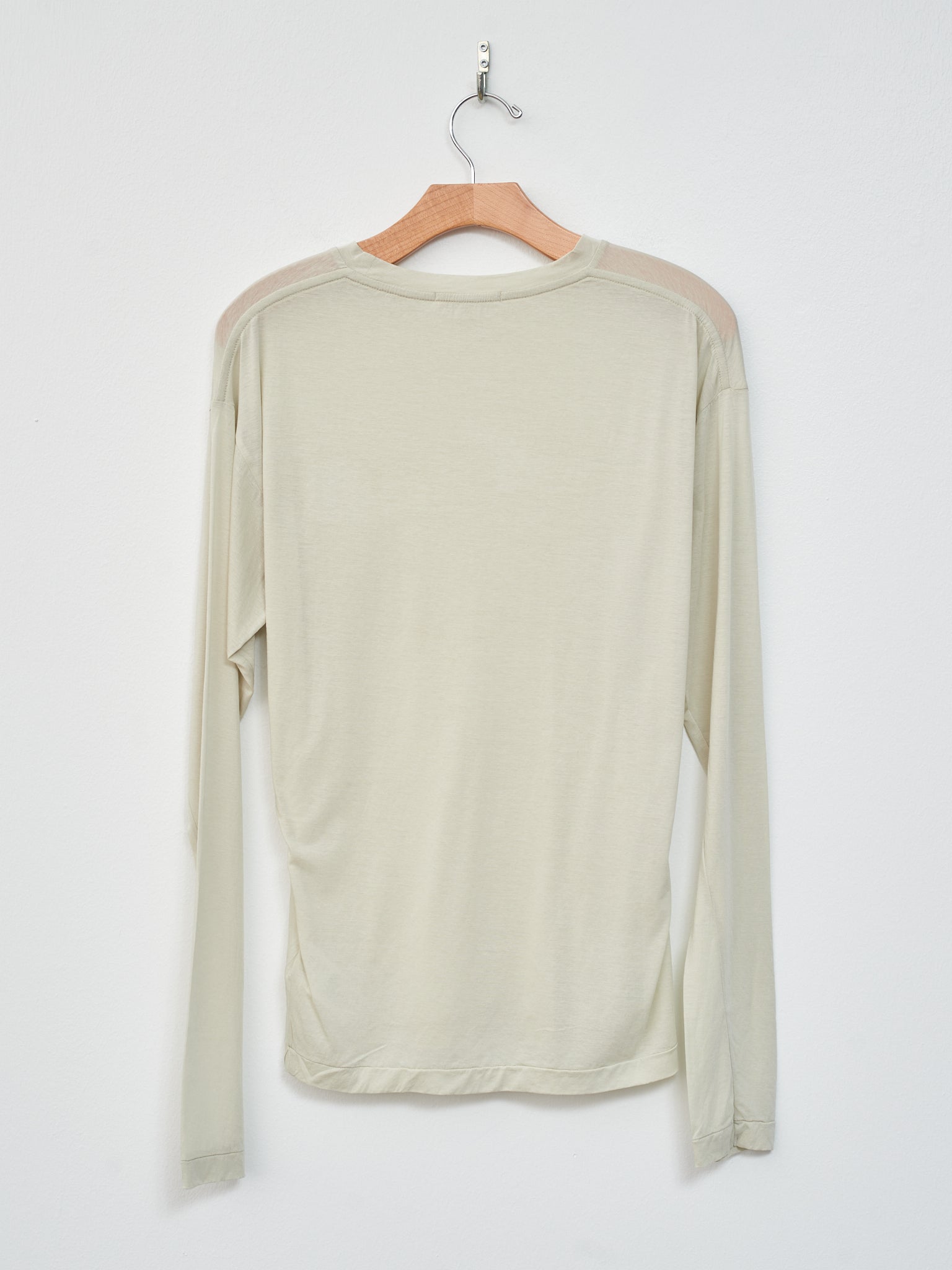 Namu Shop - Unfil Twisted Cotton Sheer Jersey Long Sleeve Tee - Fog Green