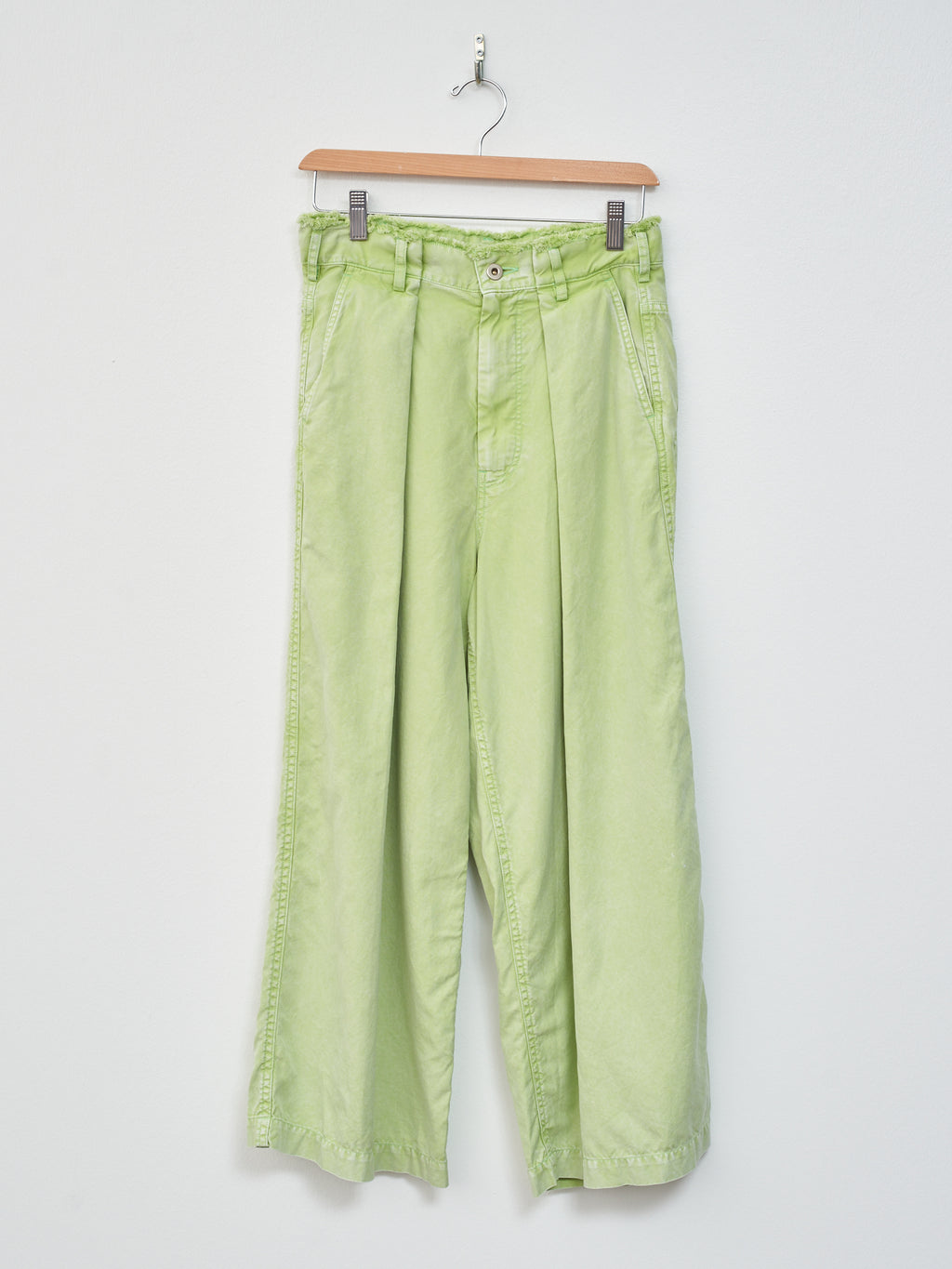 Namu Shop - Unfil Egyptian Cotton Wide Leg Pants - Washed Green